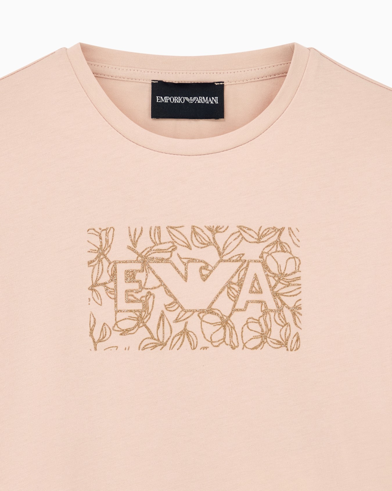 T-shirt girocollo regular in jersey di cotone Slide 1