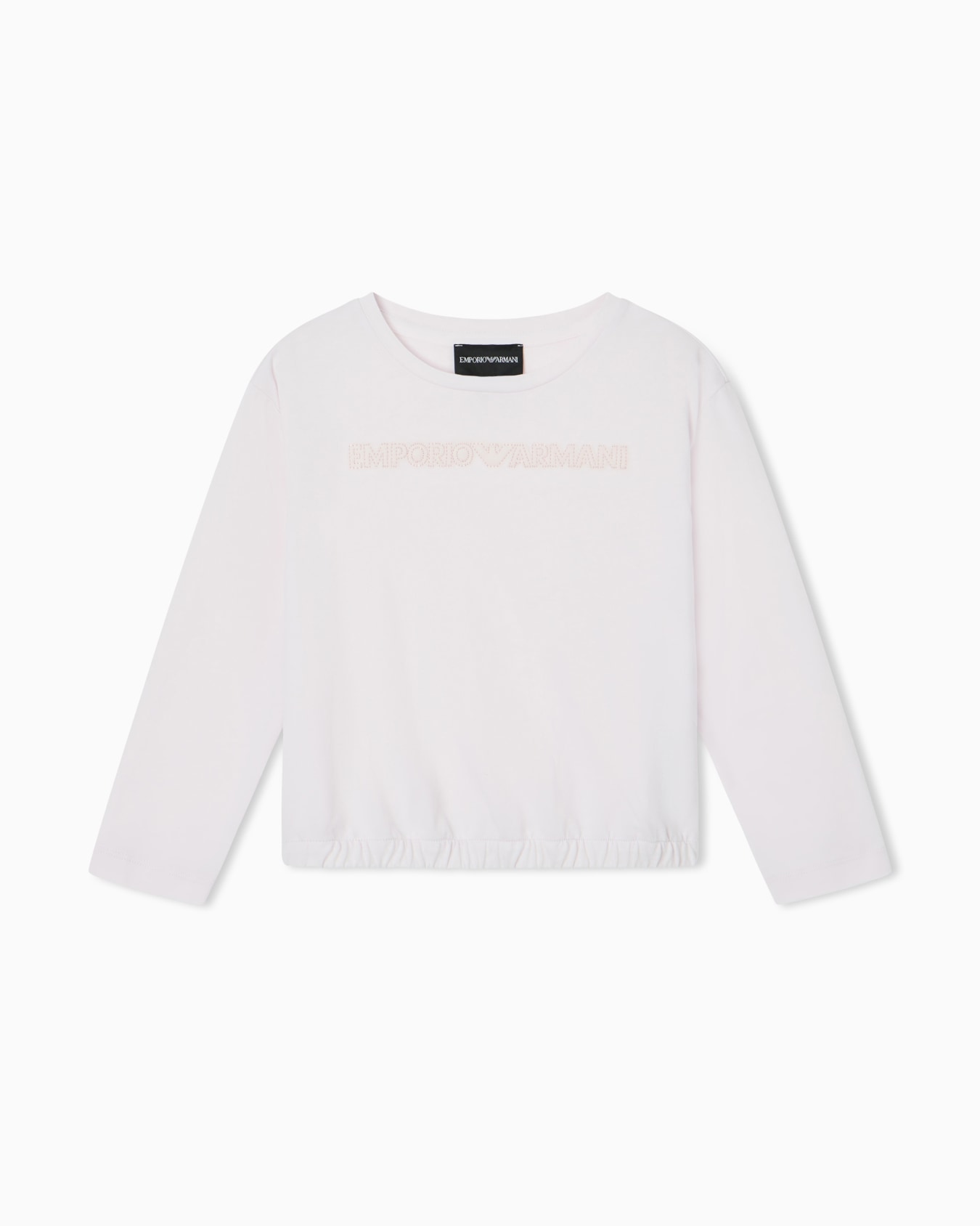 T-shirt in stretch jersey with round neckline and logo Slide 0