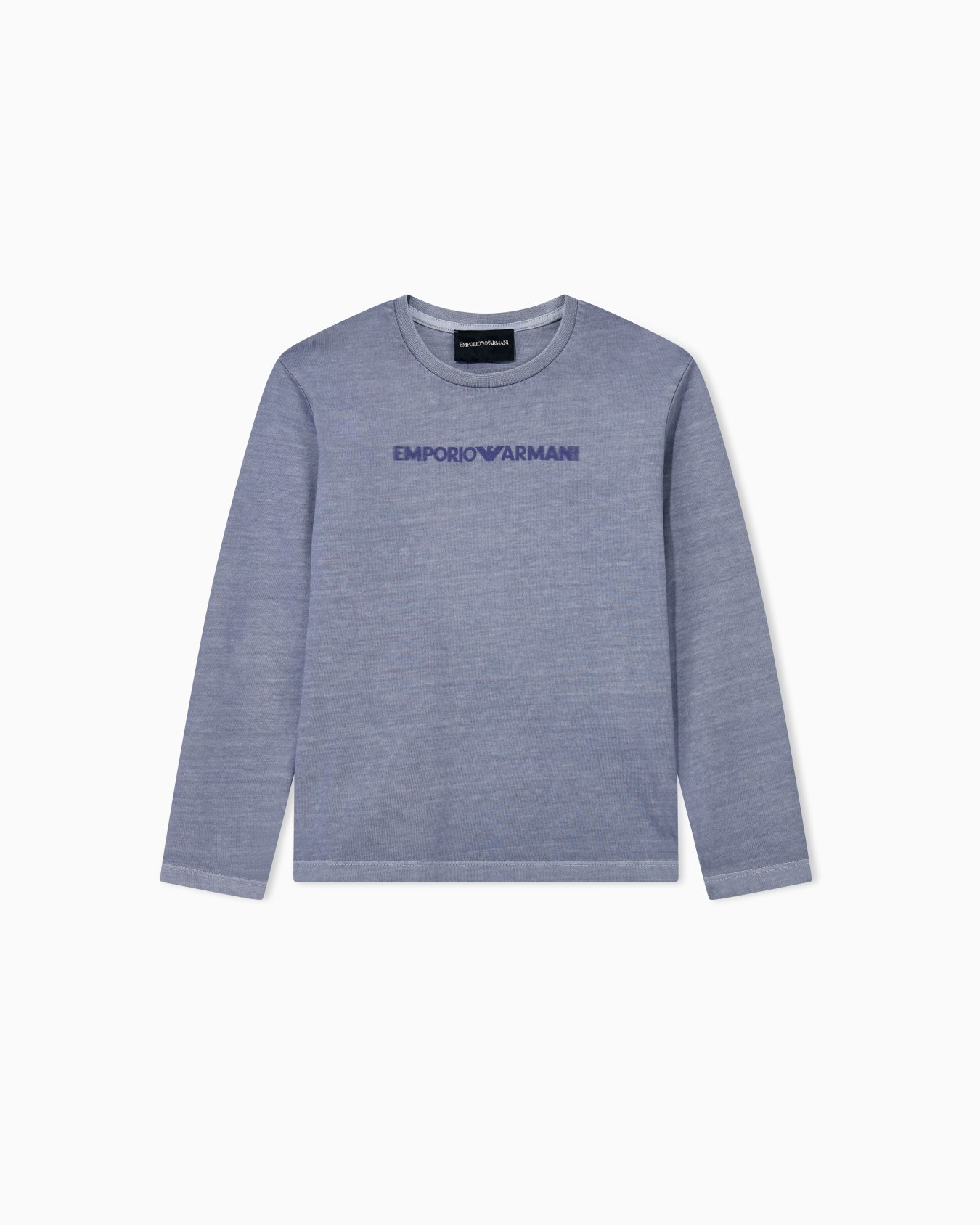 T-shirt in delavé heavy jersey cotton with logo Slide 0