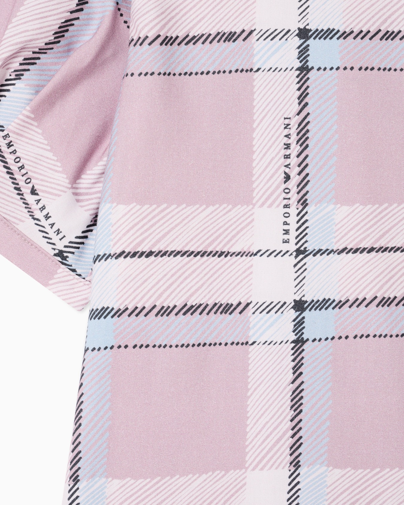 Printed plaid cotton and viscose dress with pleated hem Slide 1
