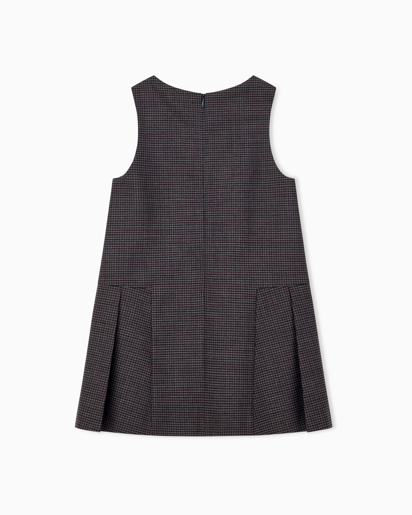 Robe sans manches à carreaux en mélange de laine vierge Diapositive 2