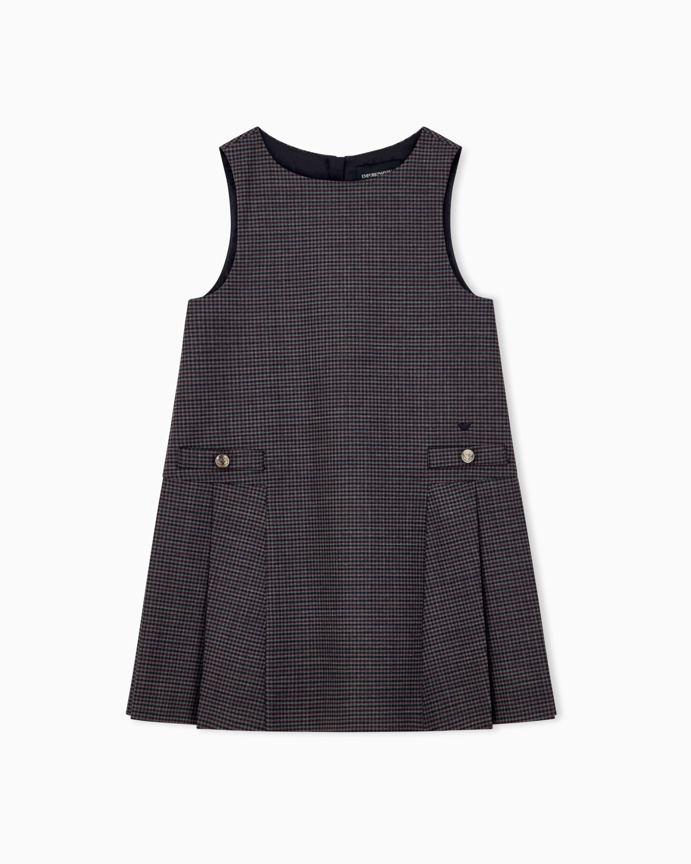 Robe sans manches à carreaux en mélange de laine vierge Diapositive 0
