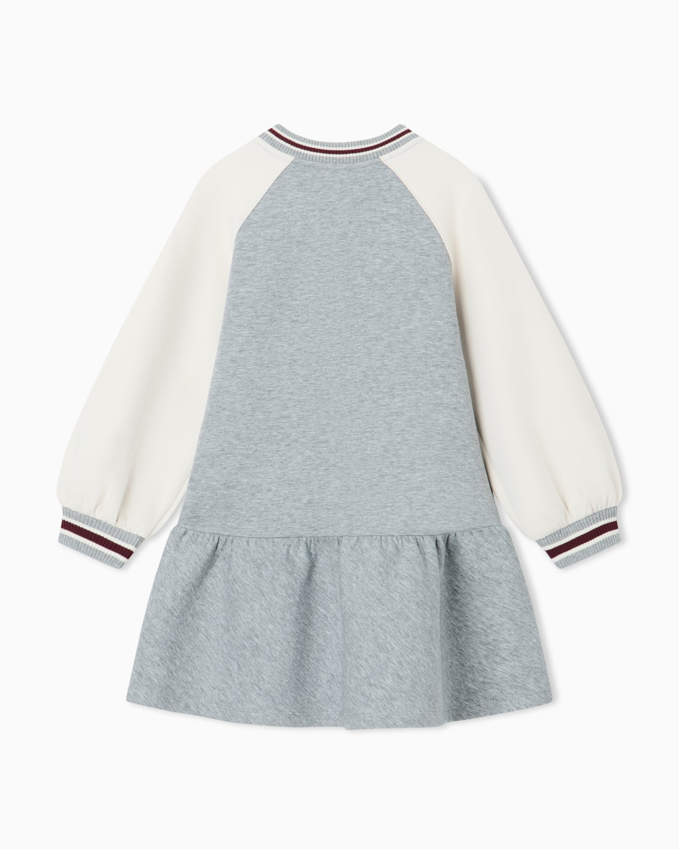 Varsity double jersey cotton dress with striped ribbed trim Slide 2
