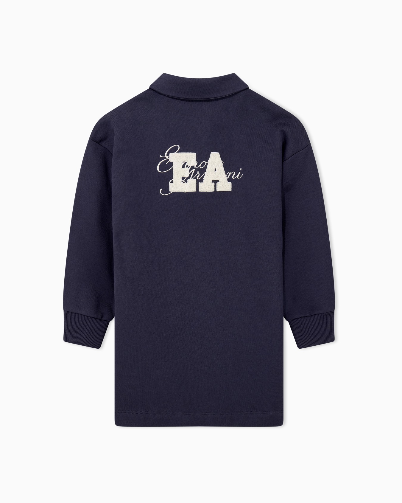 Cotton fleece polo shirt with a kangaroo pocket and logo Slide 2