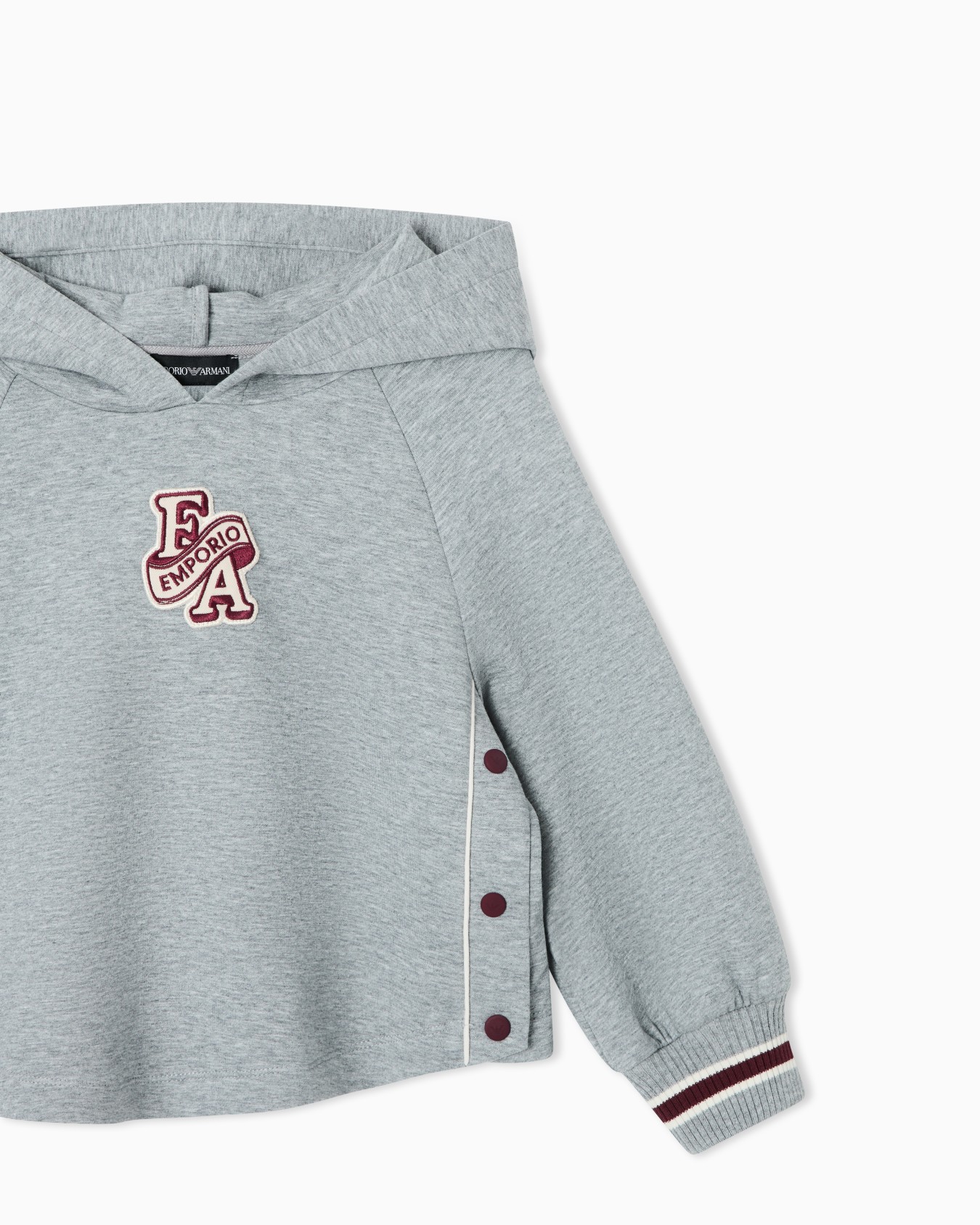 Double jersey hoodie with embroidered patch Slide 1