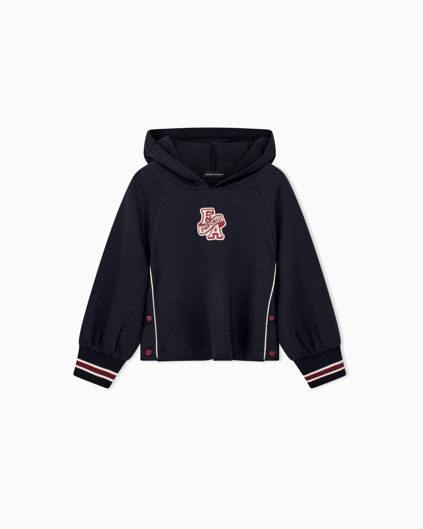 Double jersey hoodie with embroidered patch Slide 0