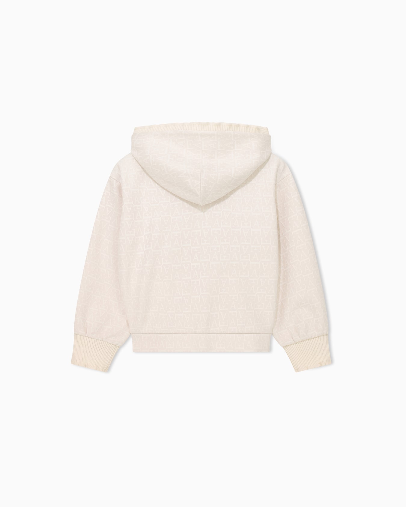 Hooded zip sweatshirt in monogram jacquard double jersey Slide 2