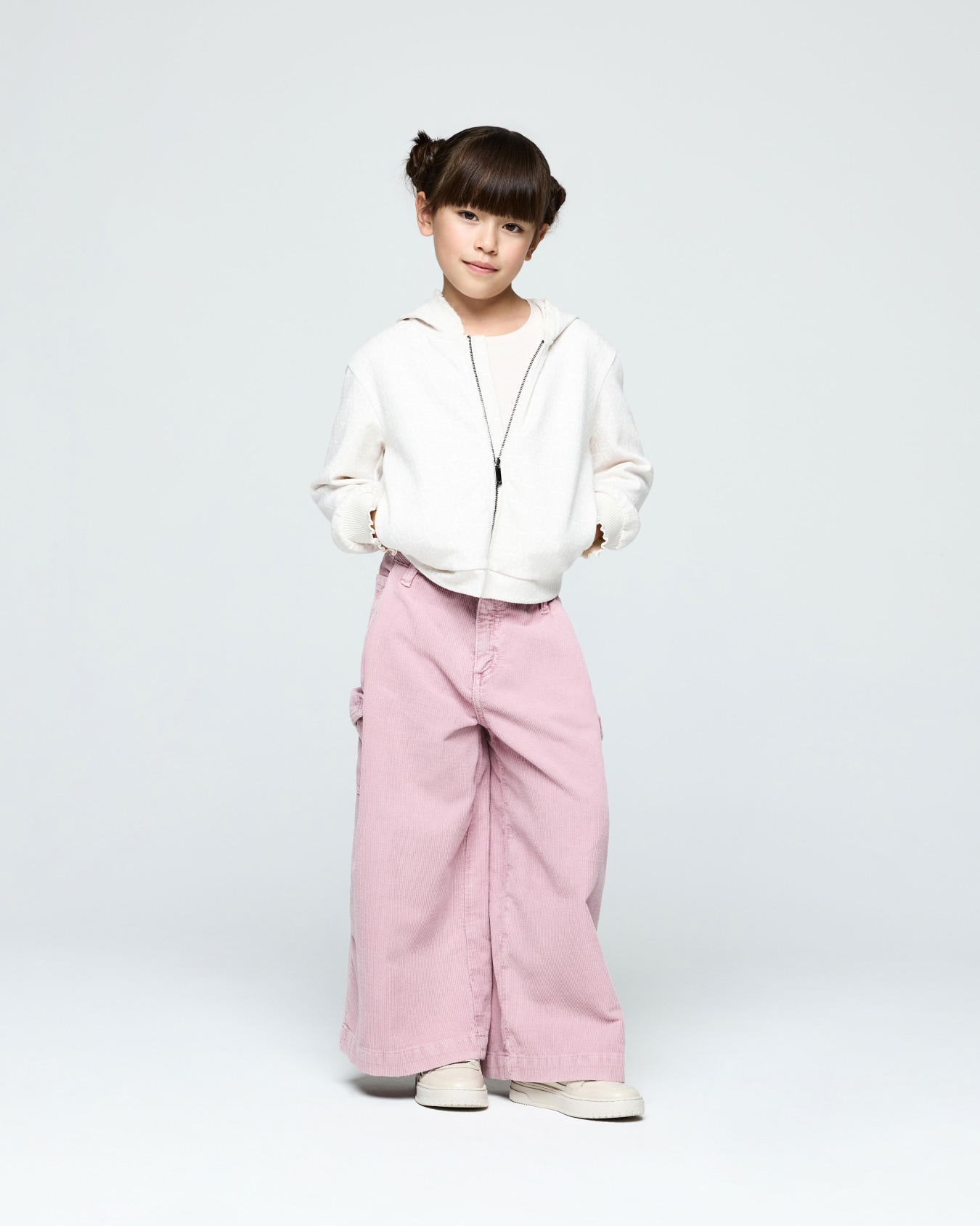 Hooded zip sweatshirt in monogram jacquard double jersey Slide 3