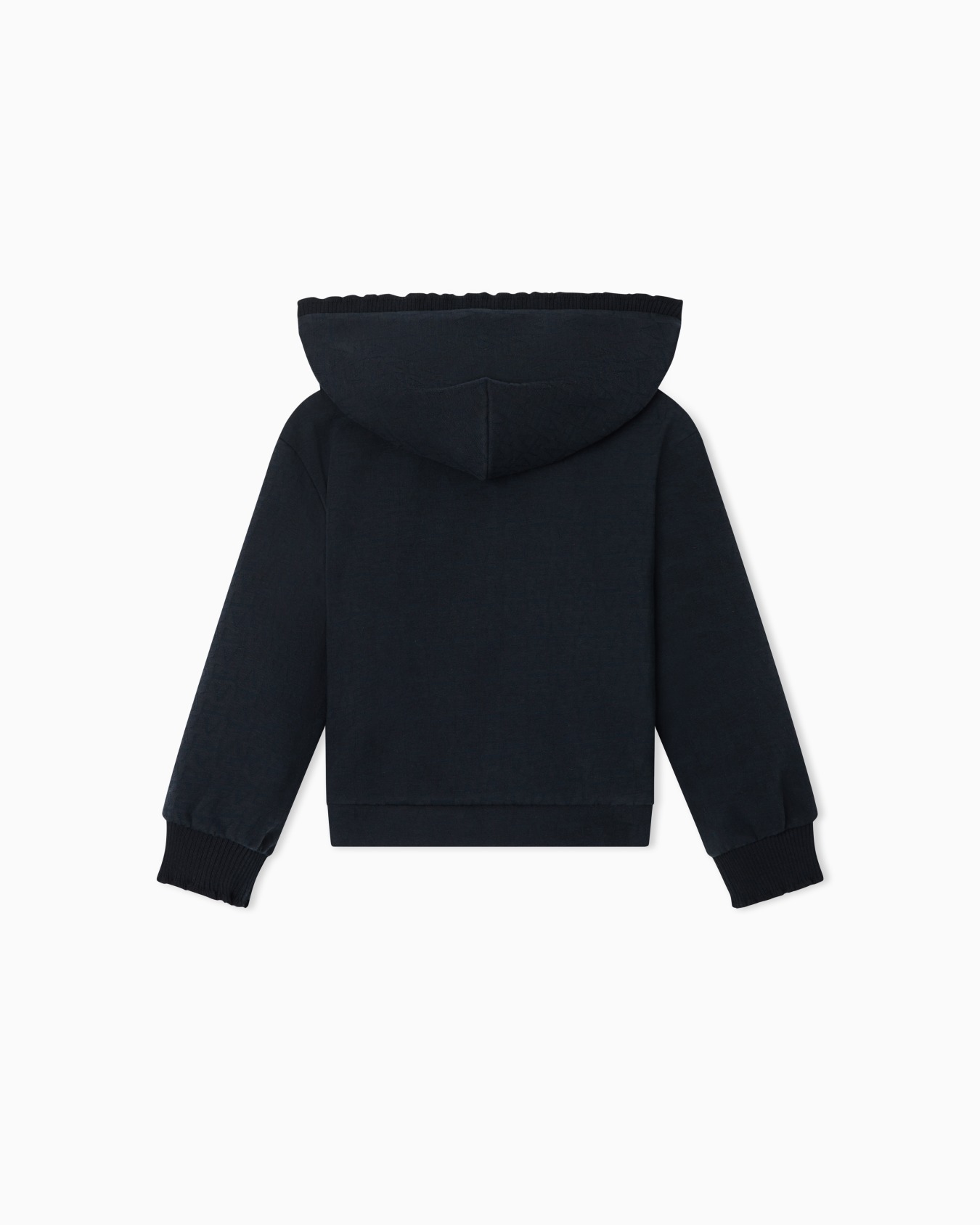 Hooded zip sweatshirt in monogram jacquard double jersey Slide 2