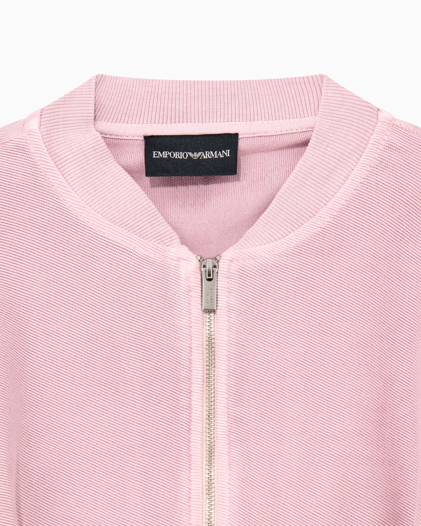 Sweatshirt in delave diagonal jersey cotton with front zip Slide 1