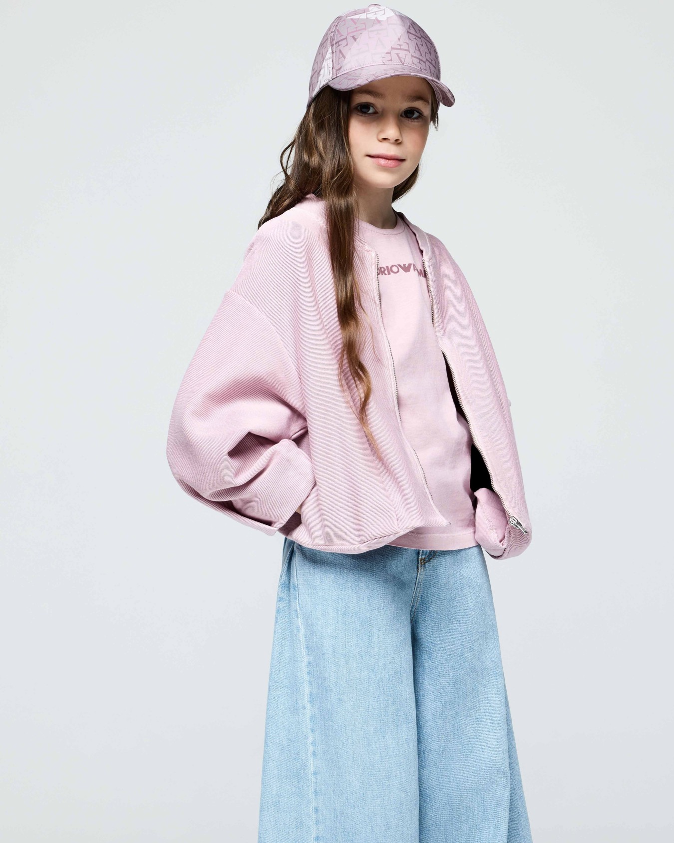 Sweatshirt in delave diagonal jersey cotton with front zip Slide 3