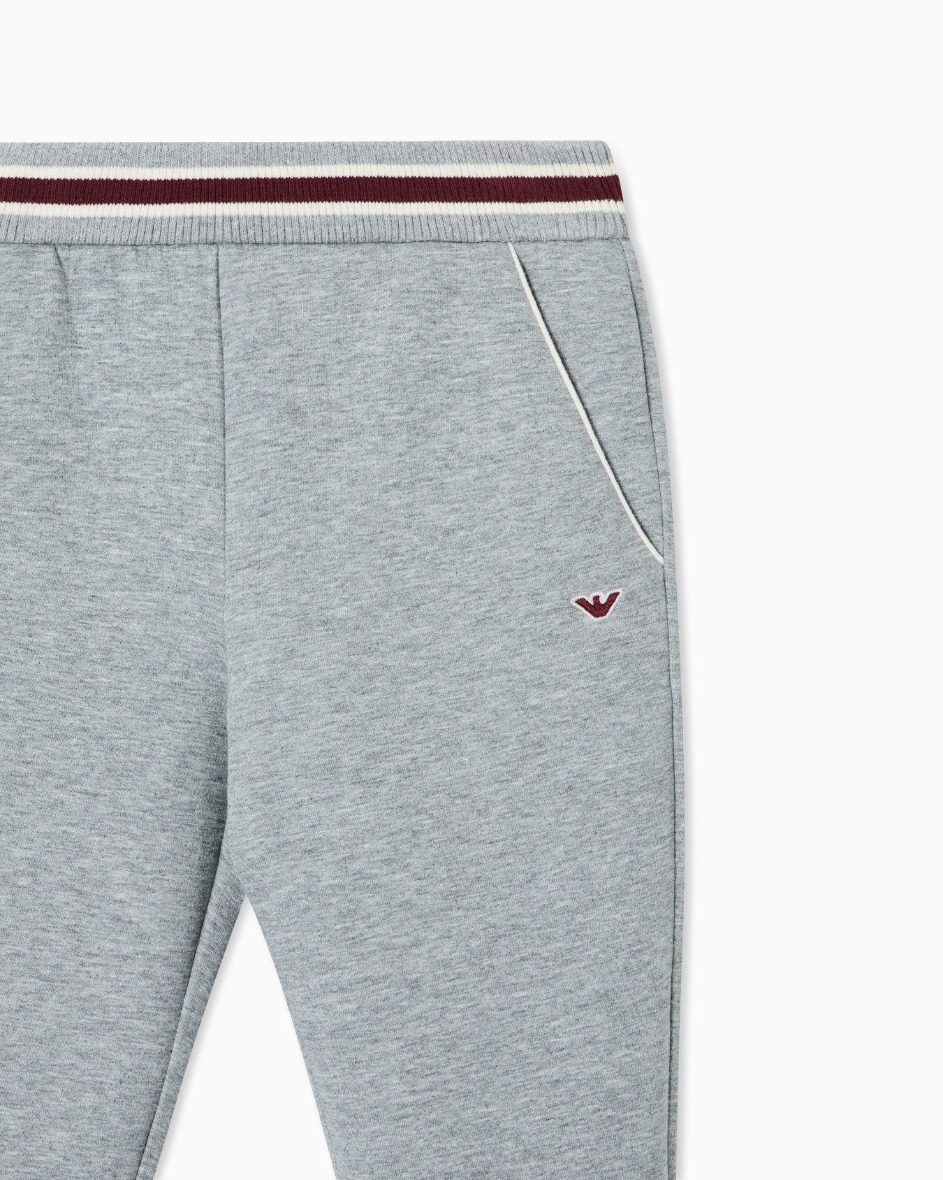 Double jersey trousers with a striped waistband and piping Slide 1