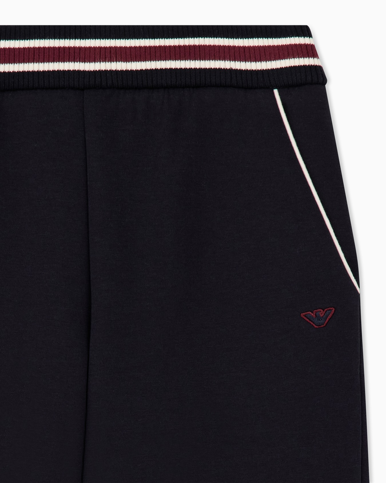 Double jersey trousers with a striped waistband and piping Slide 1