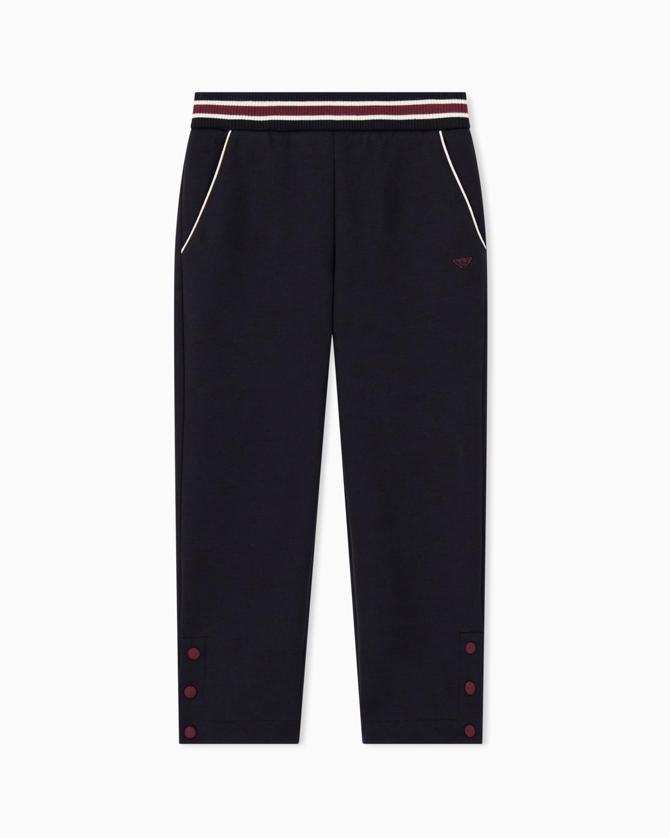 Double jersey trousers with a striped waistband and piping Slide 0