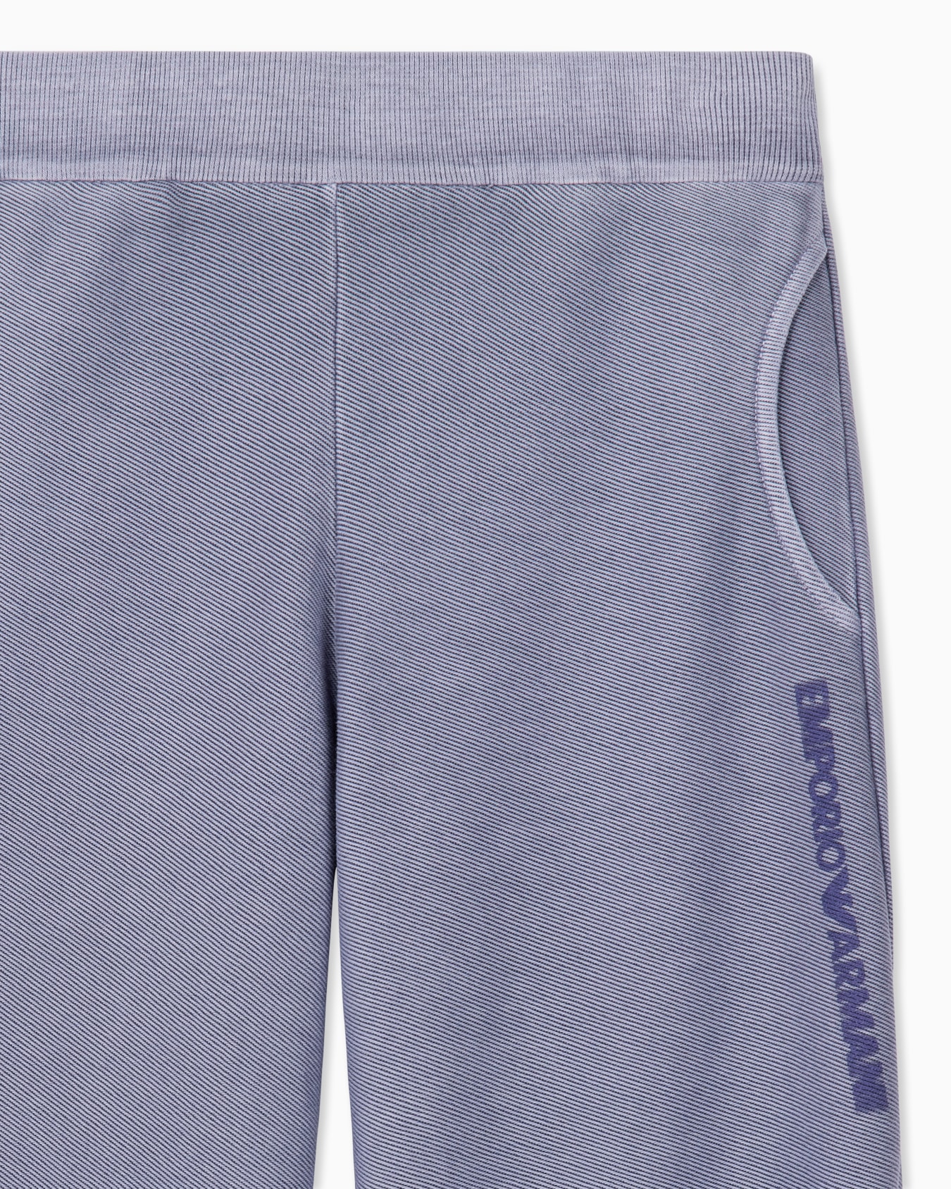 Trousers in delavé diagonal cotton jersey with side logo Slide 1
