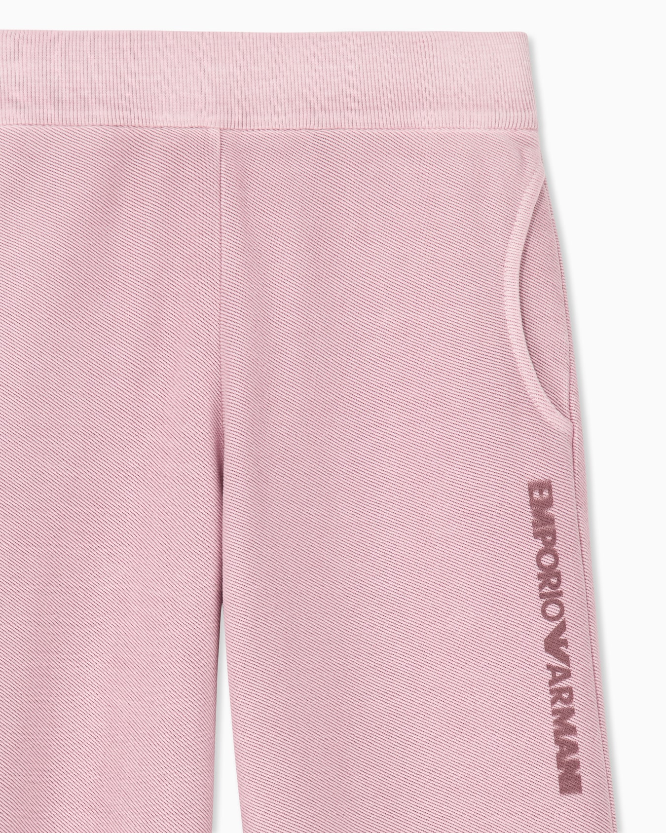 Trousers in delavé diagonal cotton jersey with side logo Slide 1
