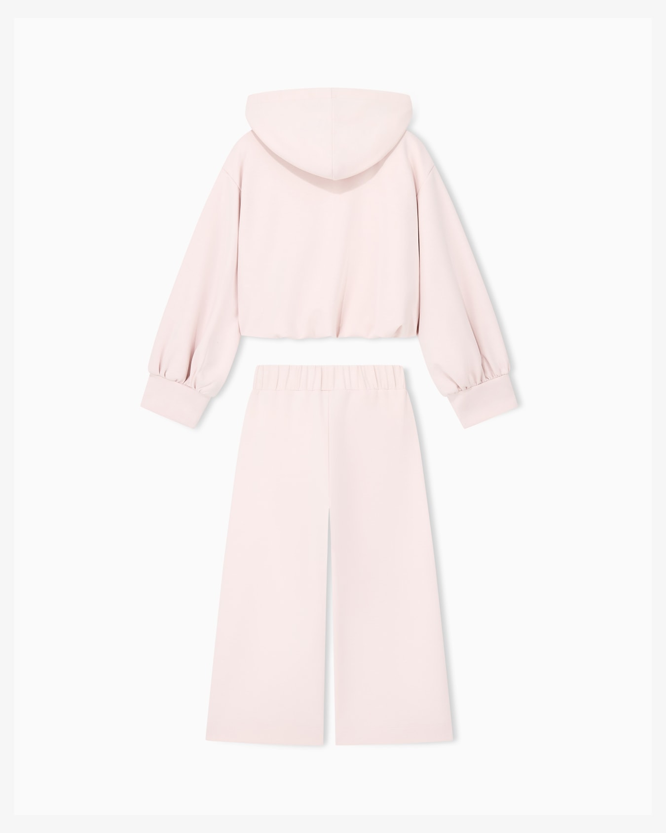 Jersey tracksuit with a full zip hoodie and wide-leg pants Slide 2