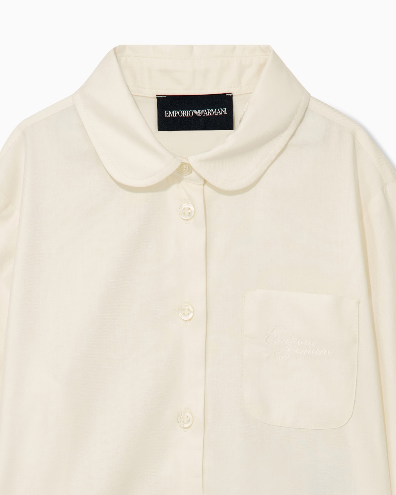 Camicia regular fit in popeline di cotone e viscosa Slide 1
