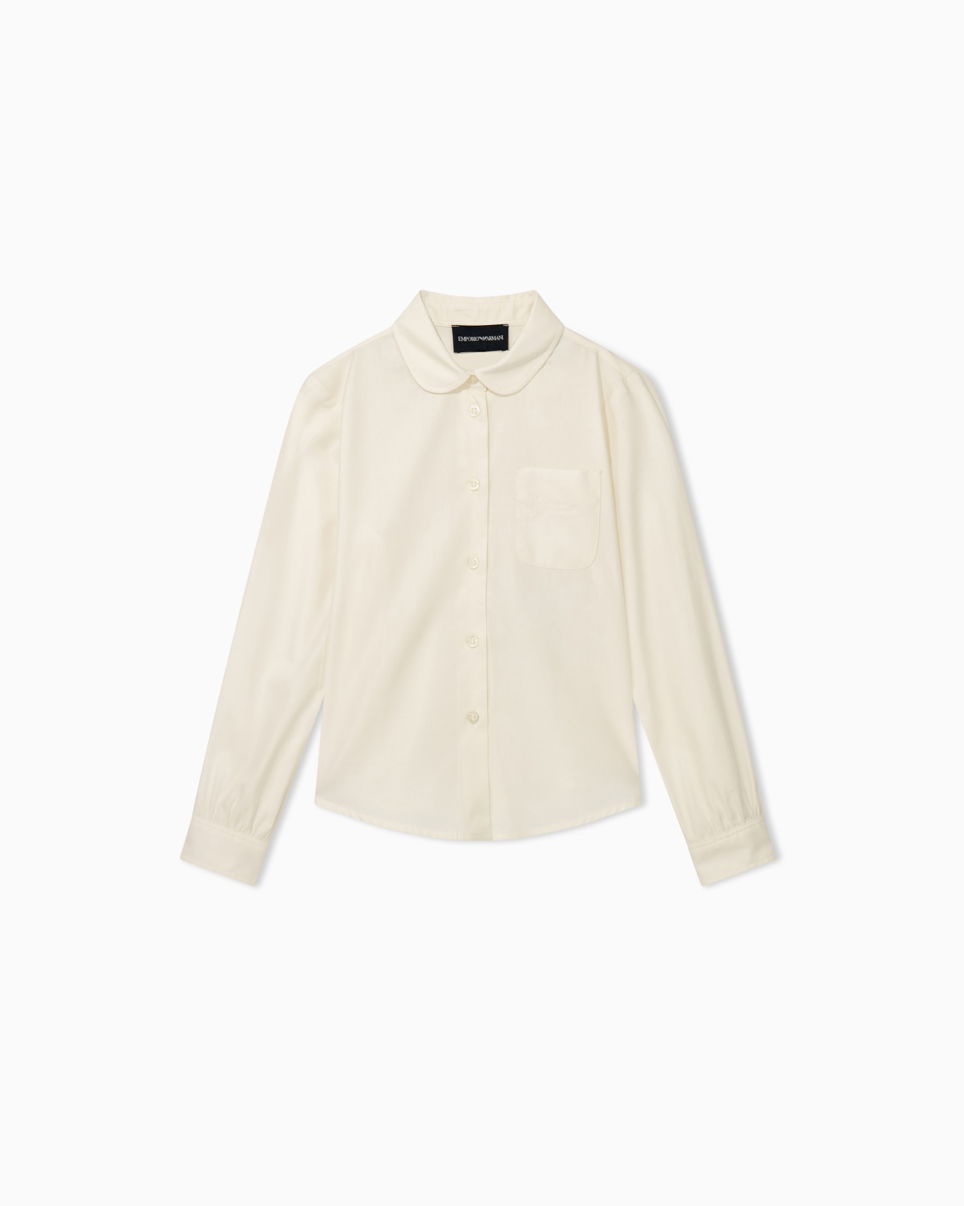 Camicia regular fit in popeline di cotone e viscosa Slide 0