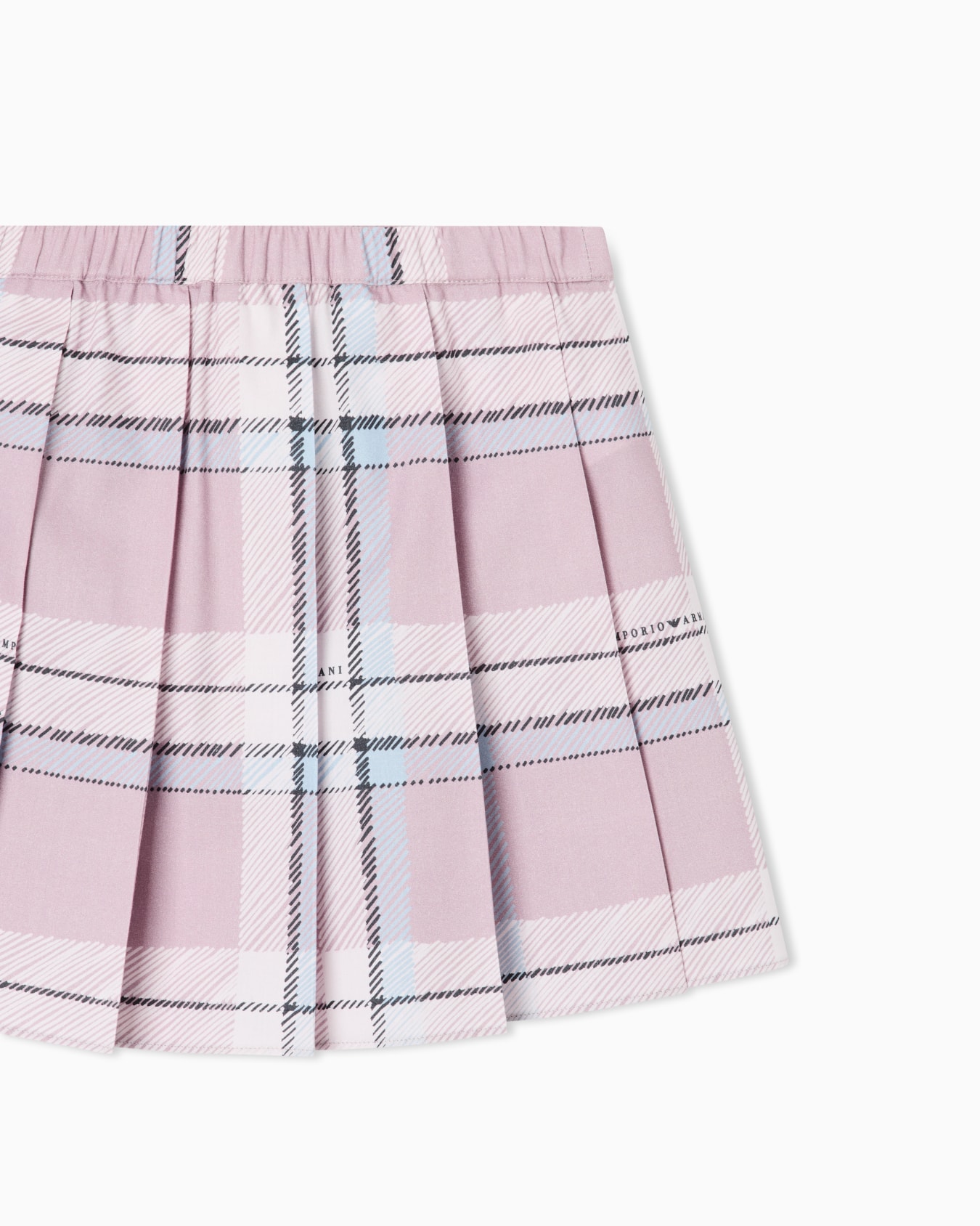 Mid-thigh pleated skirt with a printed tartan pattern Slide 1