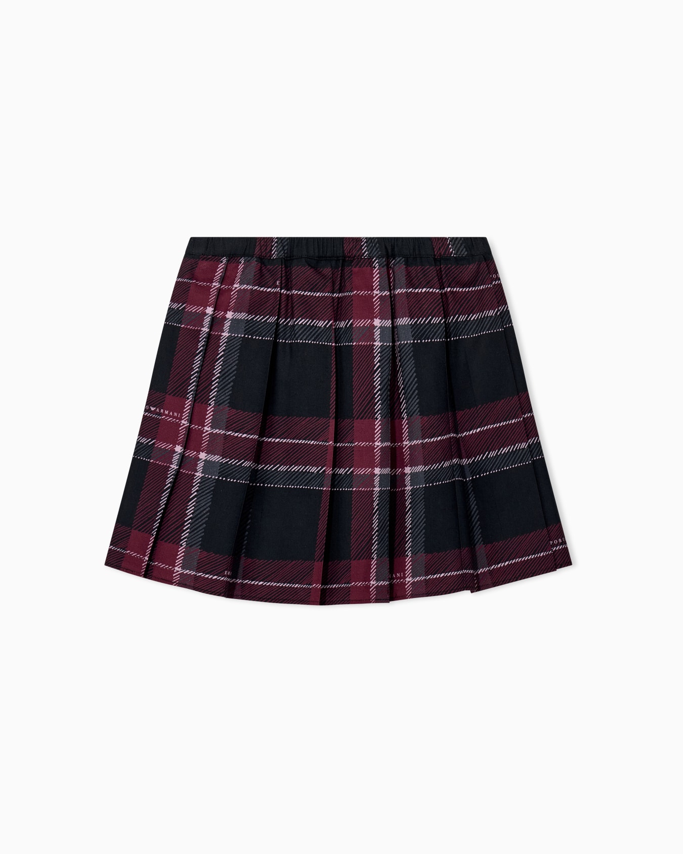 Mid-thigh pleated skirt with a printed tartan pattern Slide 2