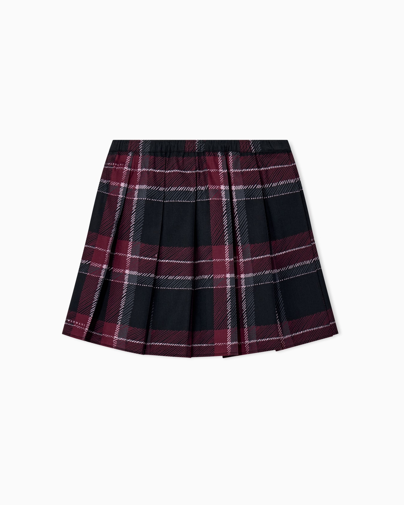 Mid-thigh pleated skirt with a printed tartan pattern Slide 0