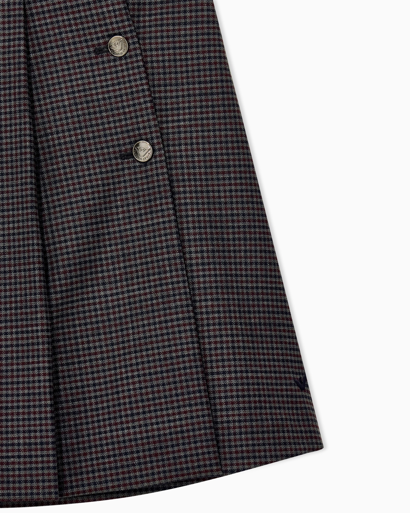 Pleated virgin wool skirt with a side button closure Slide 1