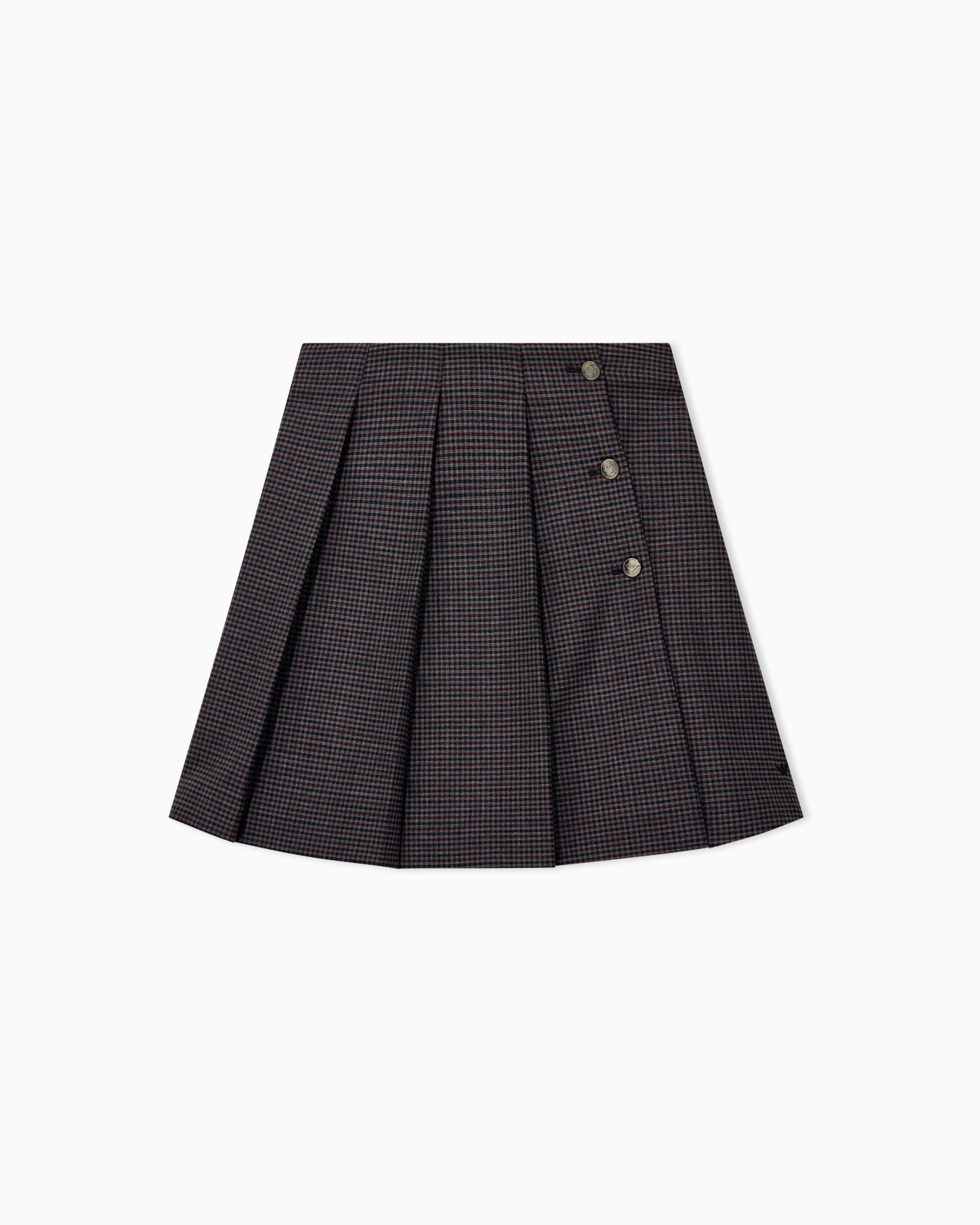 Pleated virgin wool skirt with a side button closure Slide 0