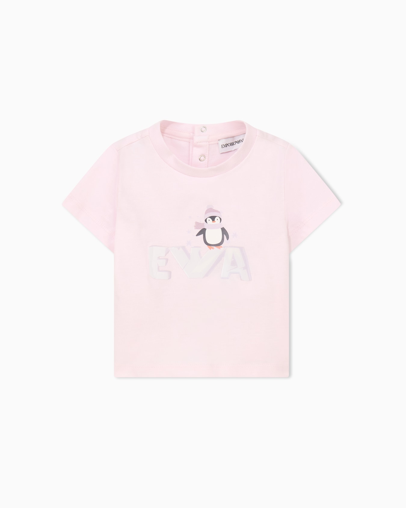 Baby cotton jersey T-shirt with a penguin graphic Slide 0