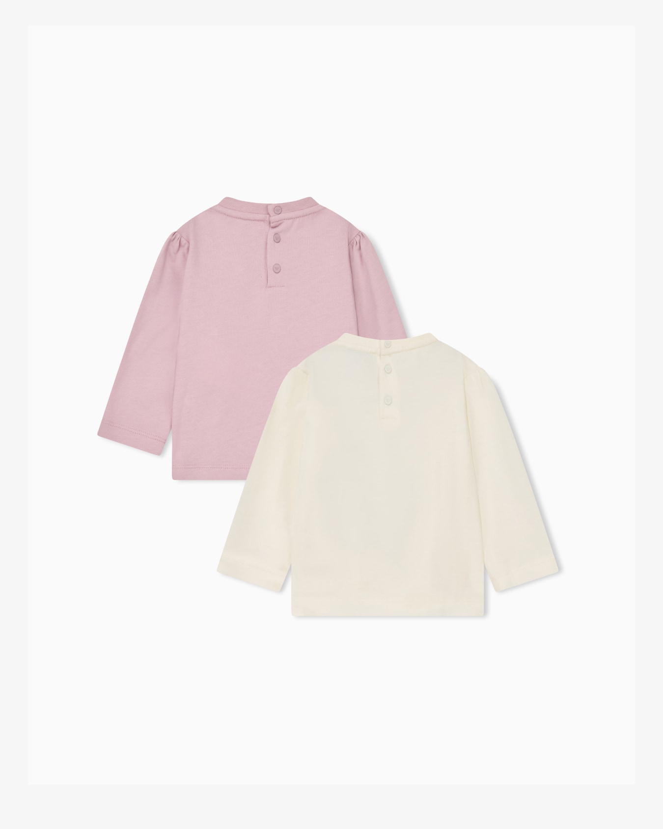 Long-sleeve cotton jersey T-shirt set with back buttons Slide 2