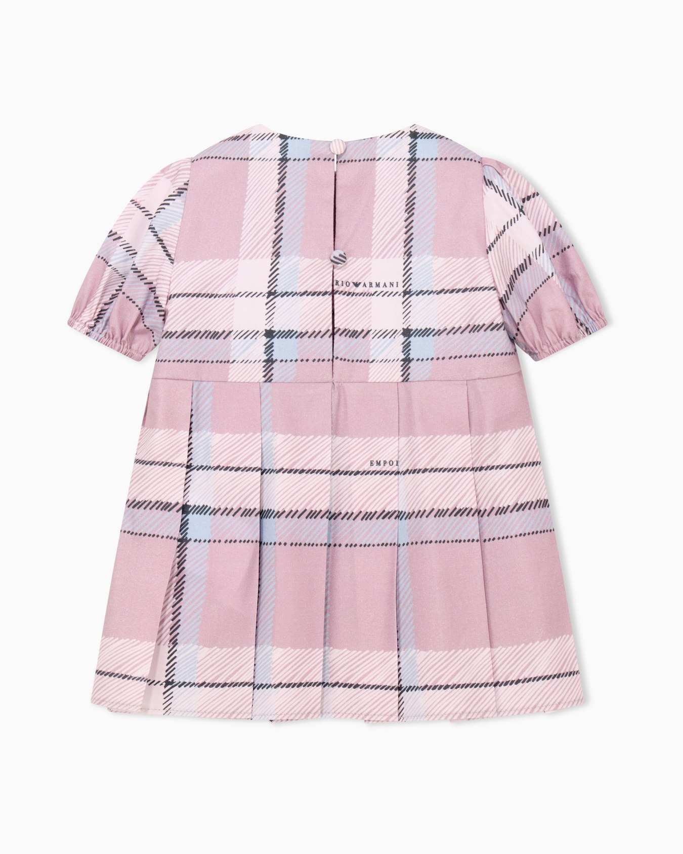 Dress in plaid cotton and viscose with puff sleeves Slide 2