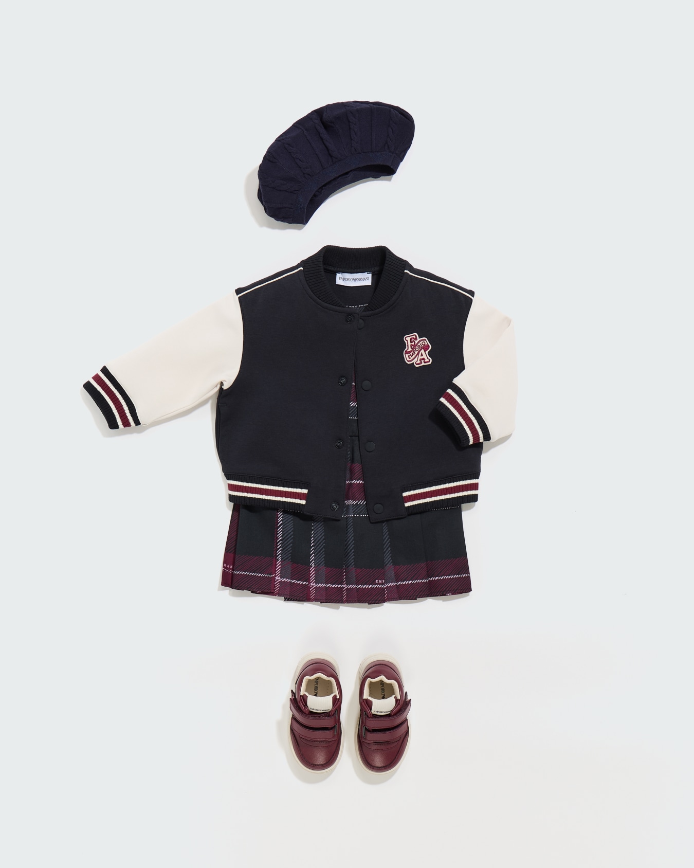 Dress in plaid cotton and viscose with puff sleeves Slide 3