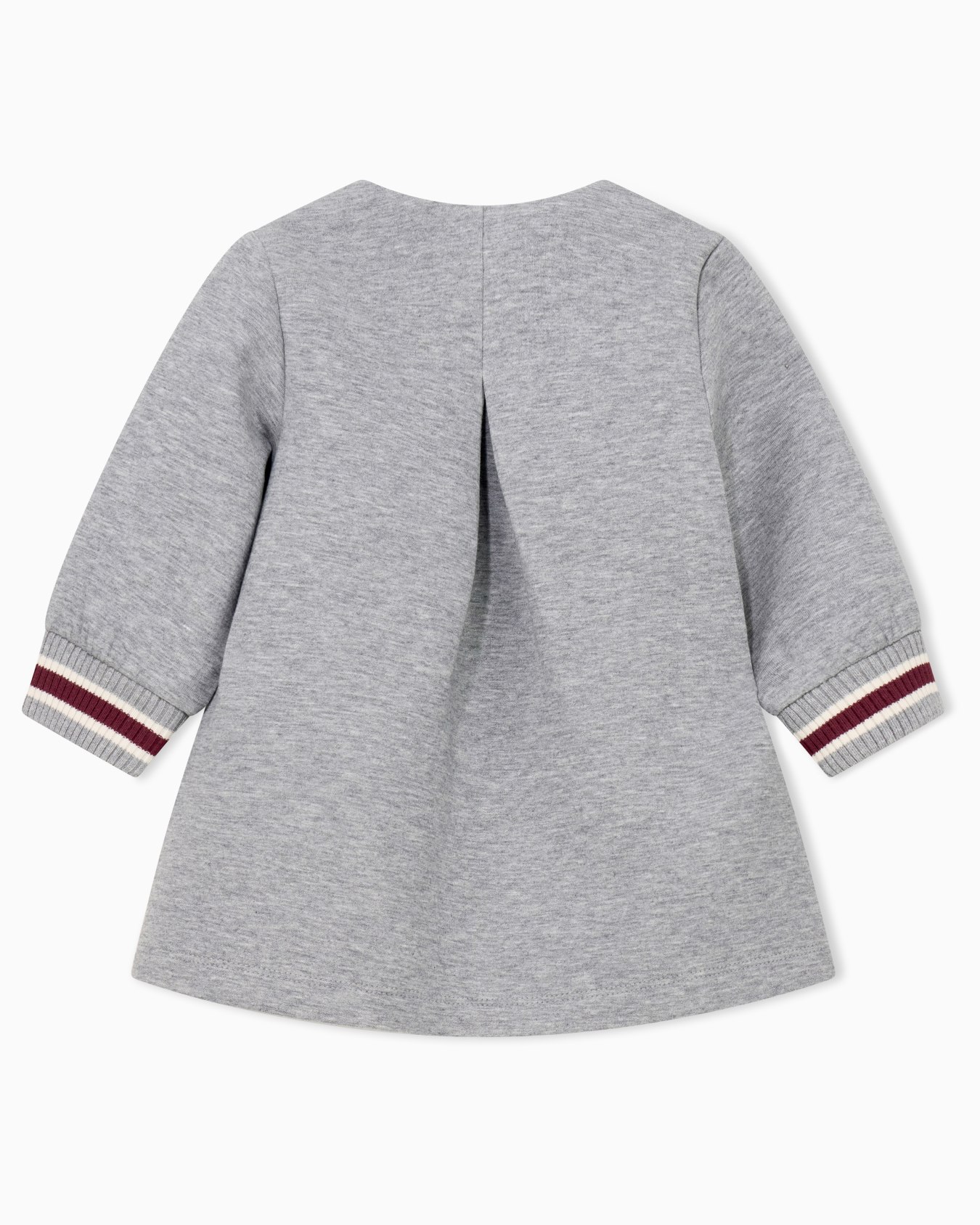 Cotton double jersey dress with pleats and embroidered logo Slide 2