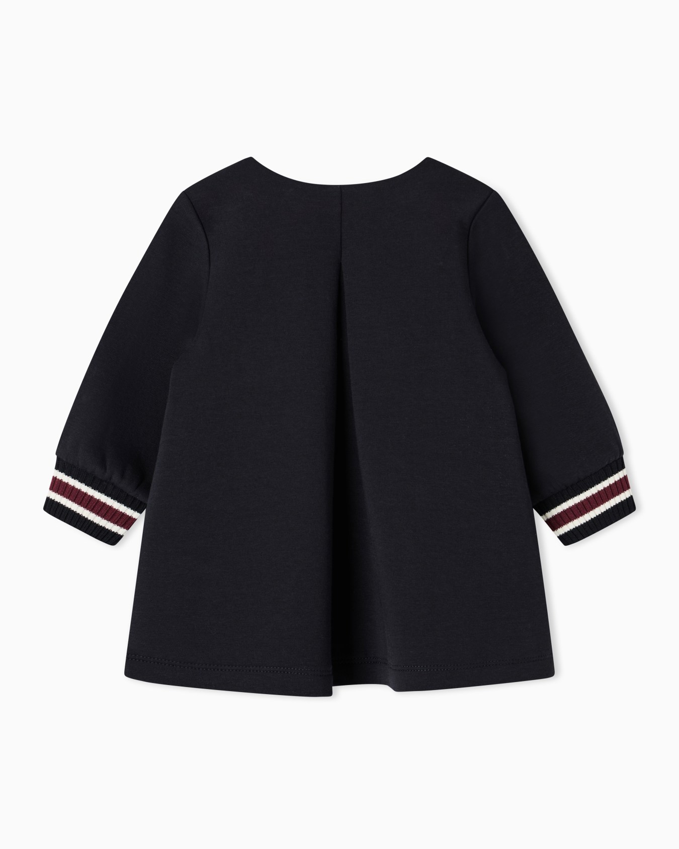 Cotton double jersey dress with pleats and embroidered logo Slide 2