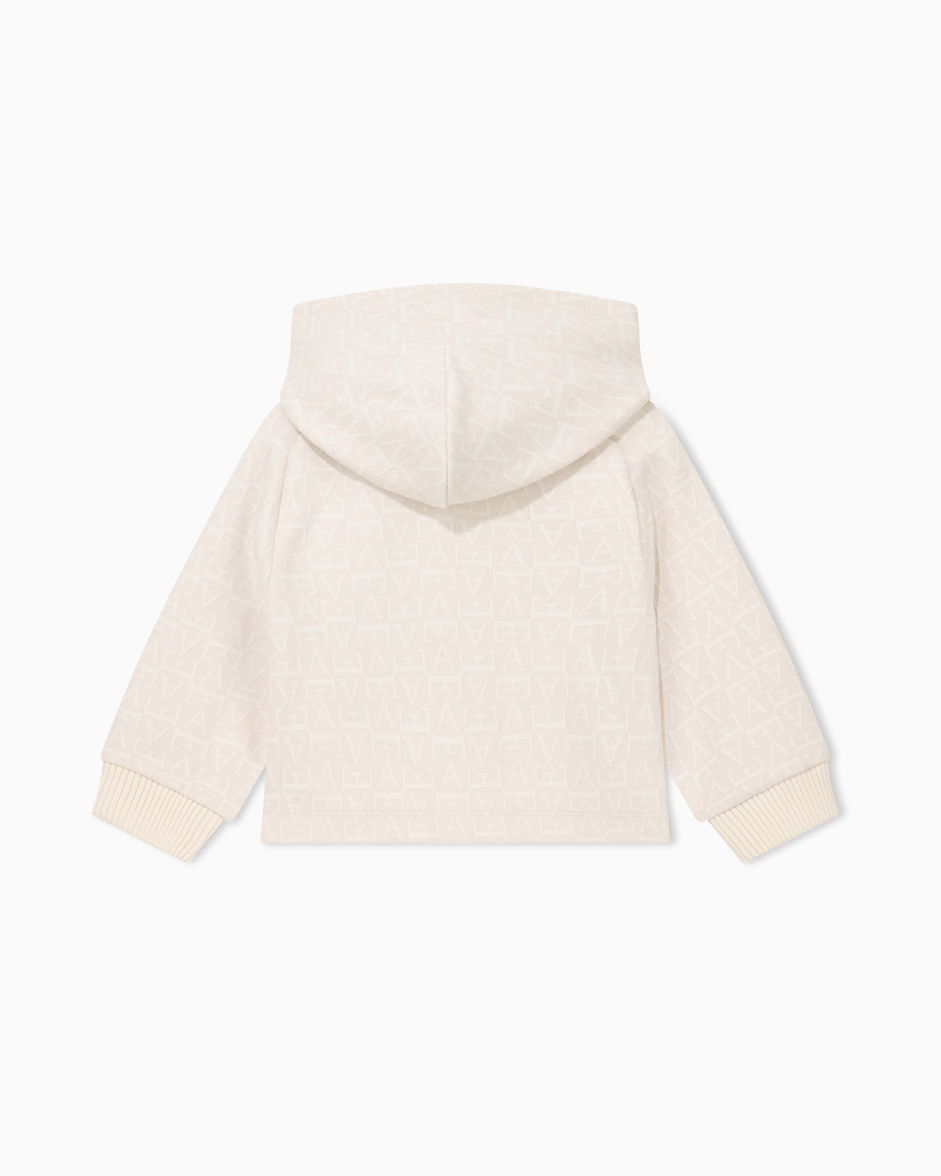 Jacquard jersey zip hoodie with a monogram and ruffles 슬라이드 2