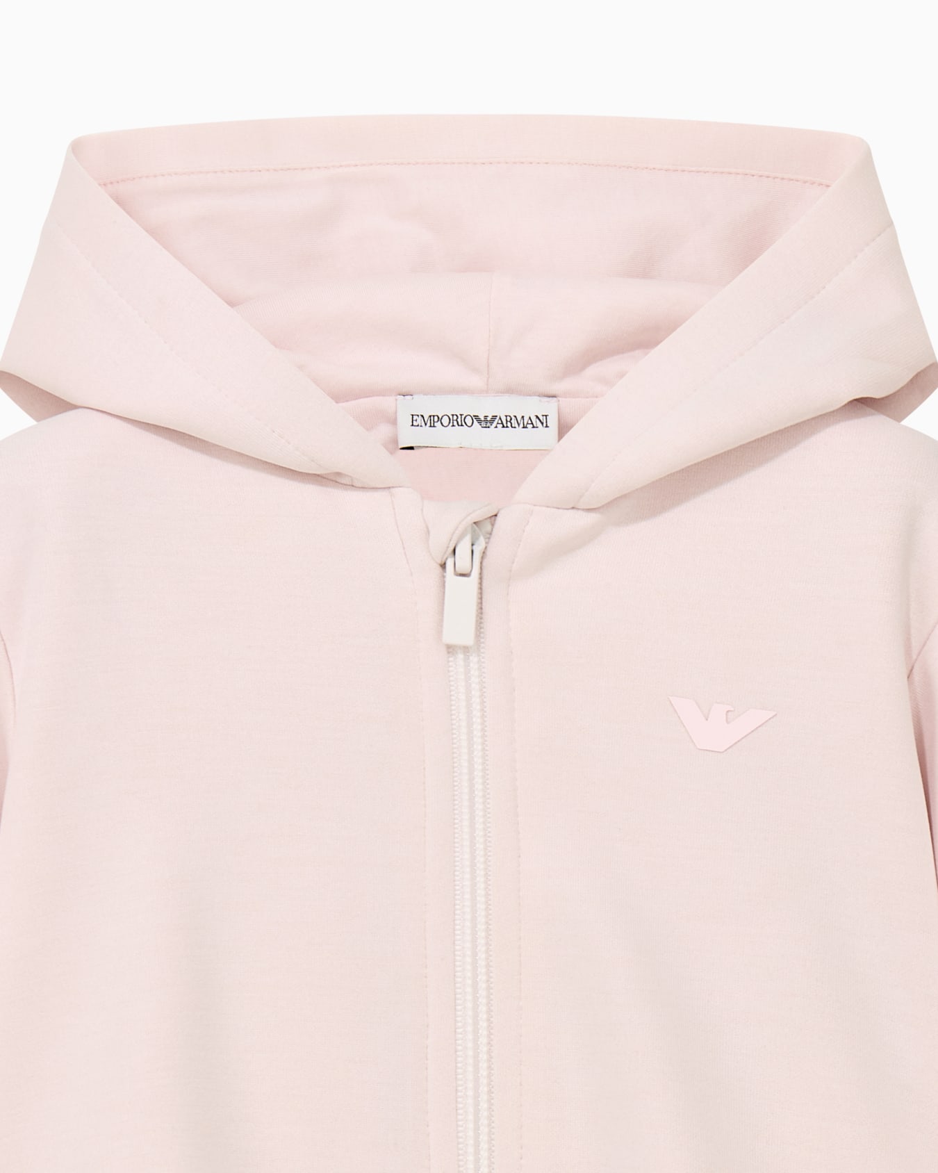 Children's full zip jersey hoodie with an embossed logo Slide 1