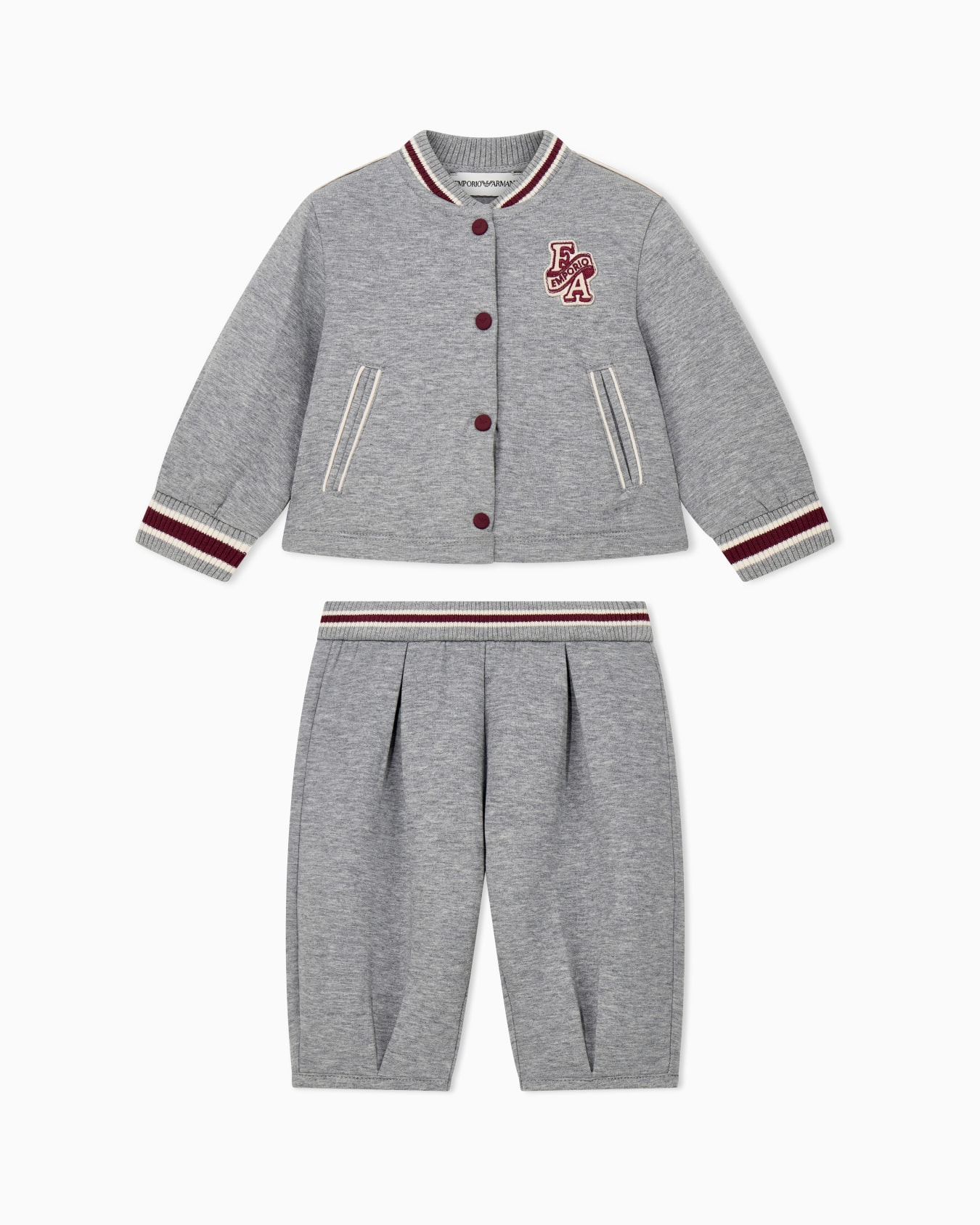 Double jersey varsity tracksuit with striped ribbed trims Slide 0