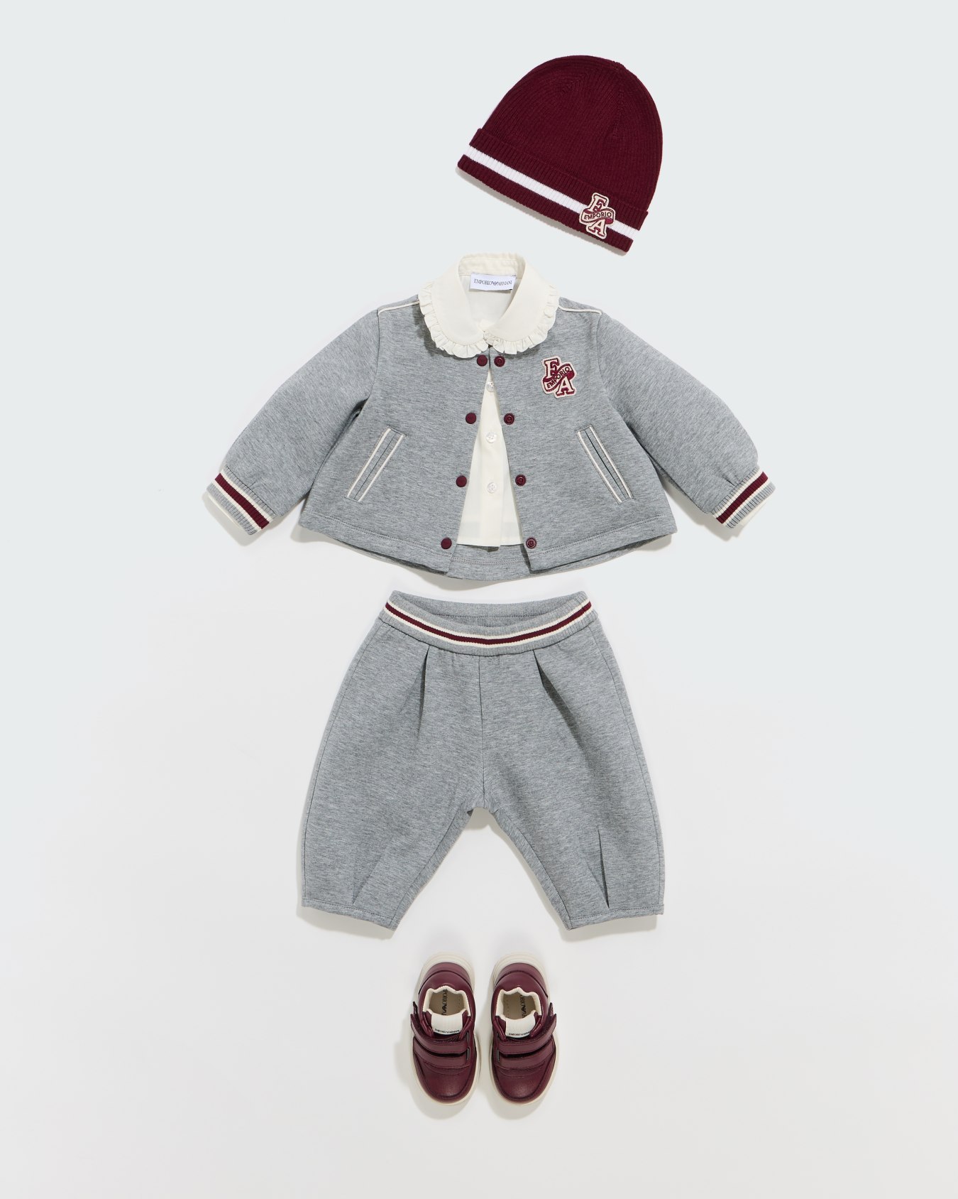 Double jersey varsity tracksuit with striped ribbed trims Slide 3