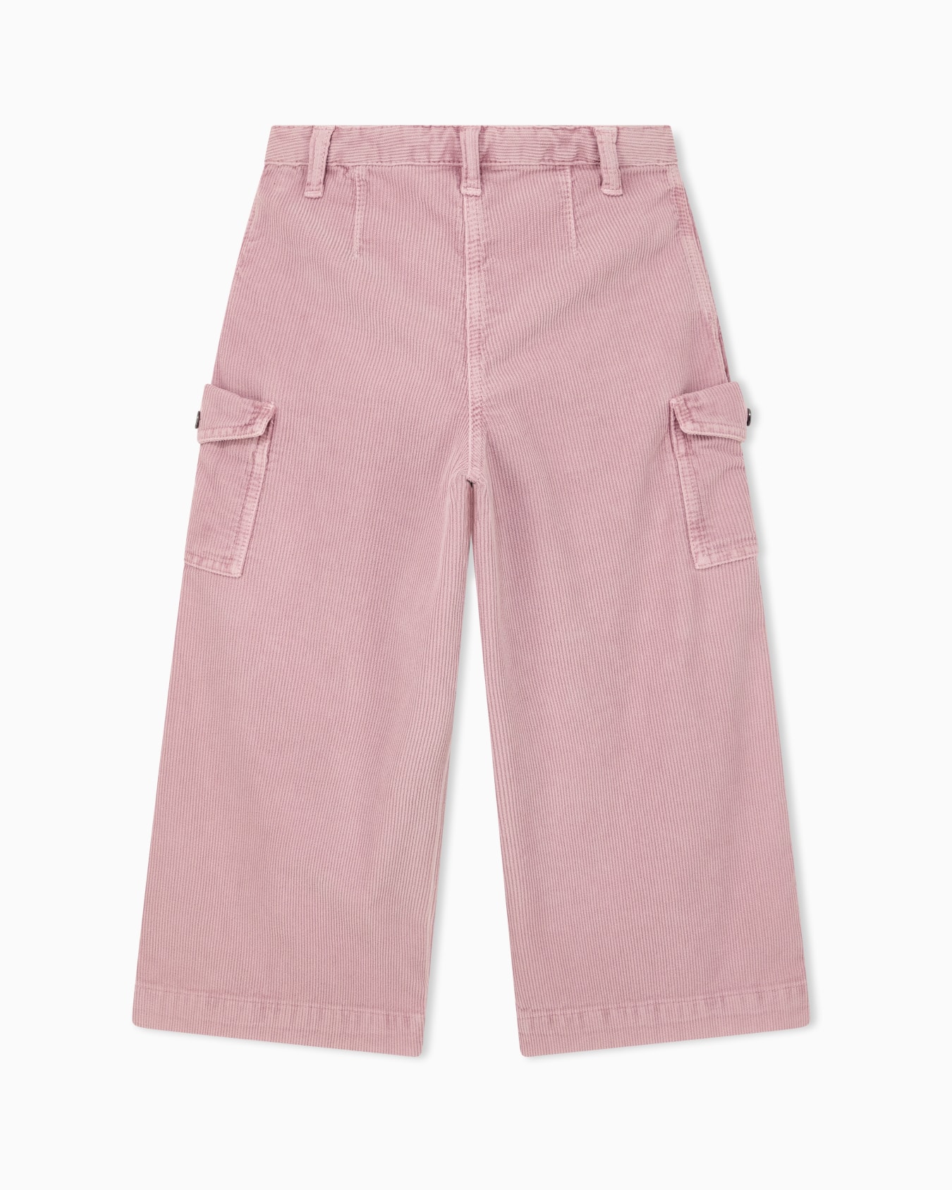 Cotton corduroy 5-pocket cargo pants with a zip and button Slide 2