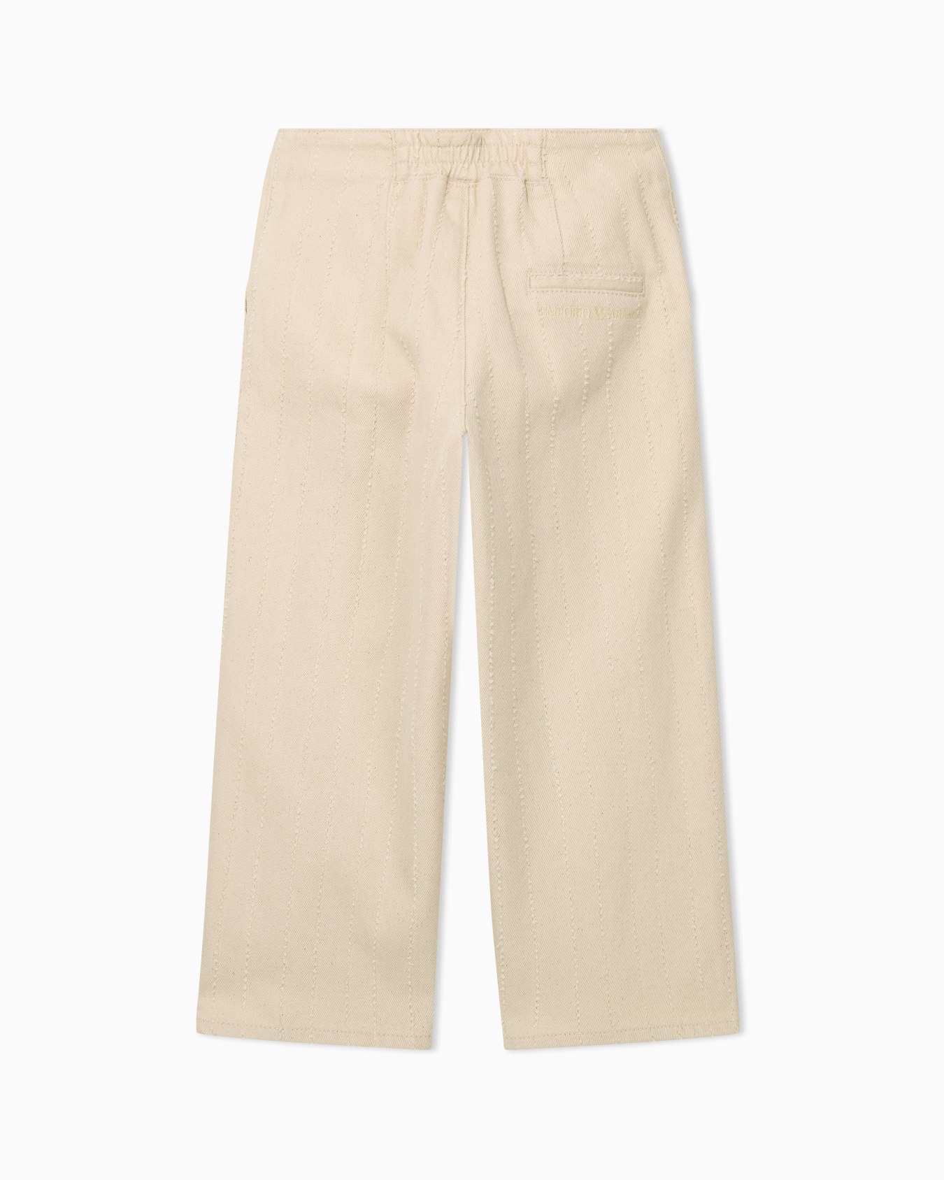 5-pocket pants in striped cotton drill with elastic waist Slide 2
