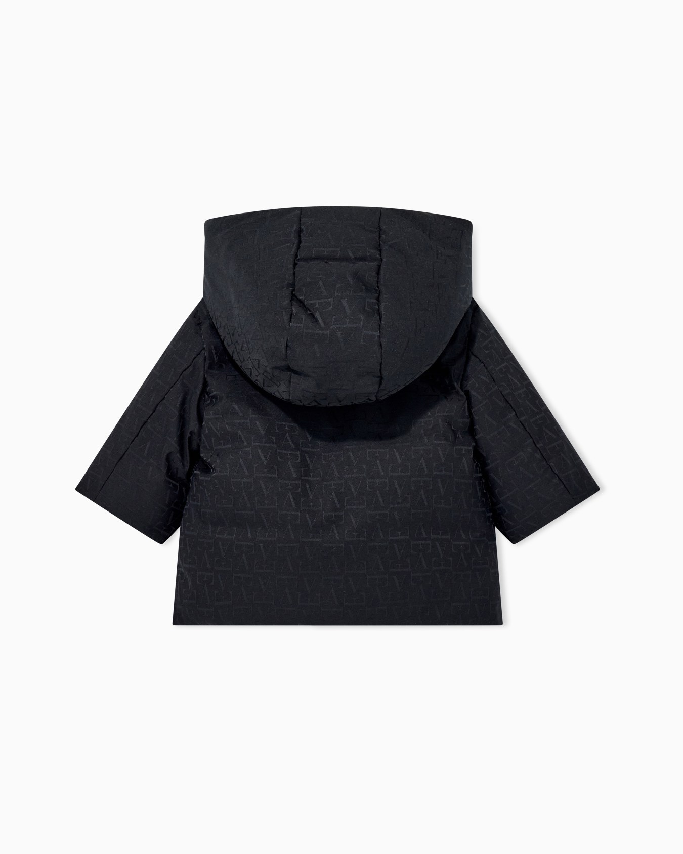 Hooded down jacket in jacquard with a monogram pattern Slide 2