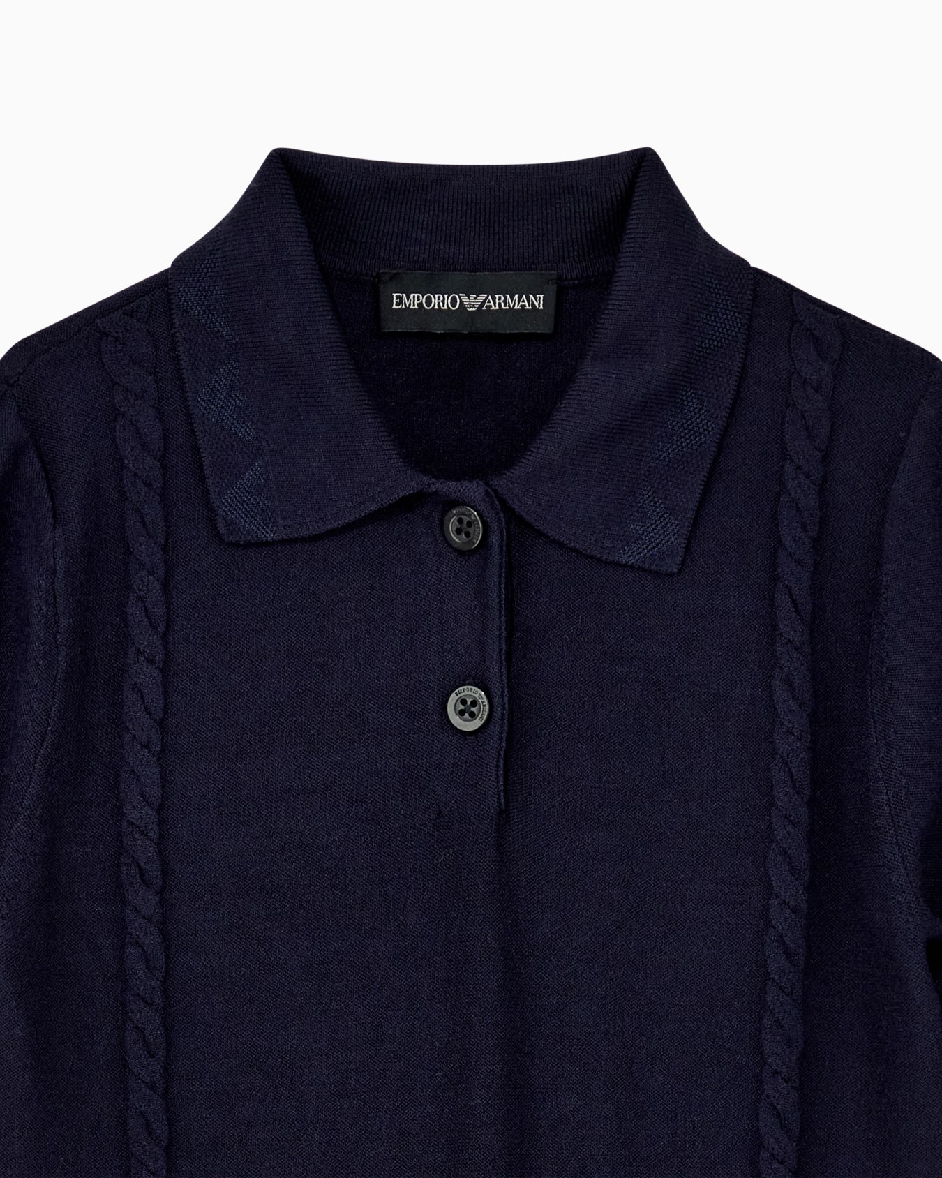 Robe en maille de viscose avec col polo et jupe plissée Diapositive 1