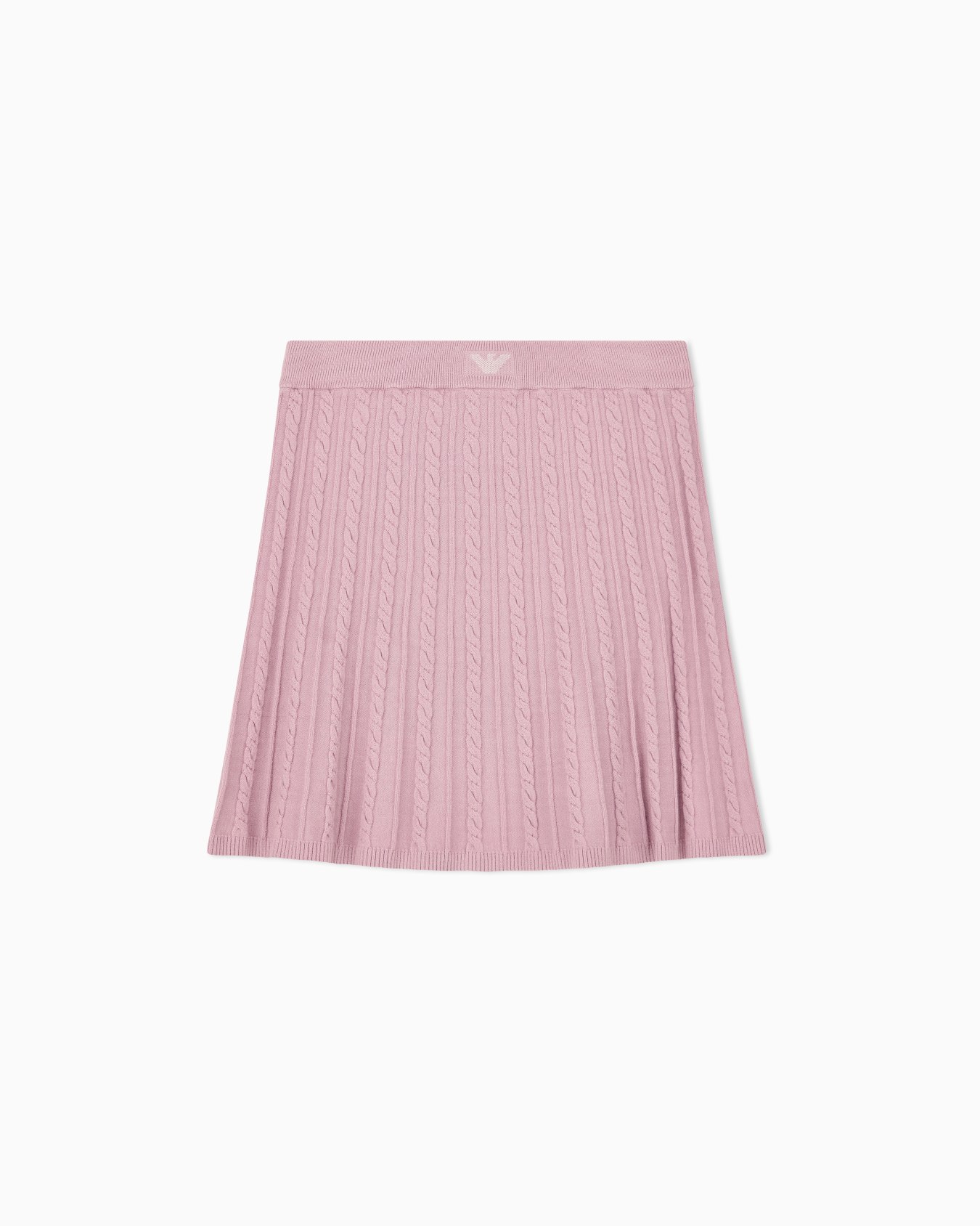Skirt with pleats cable knit design and ribbed waistband Slide 0