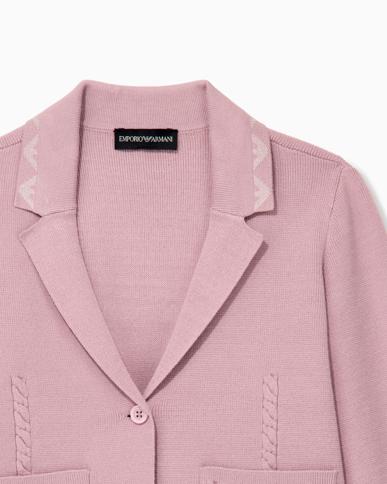 Viscose knit blazer with notched lapels and patch pockets Slide 1