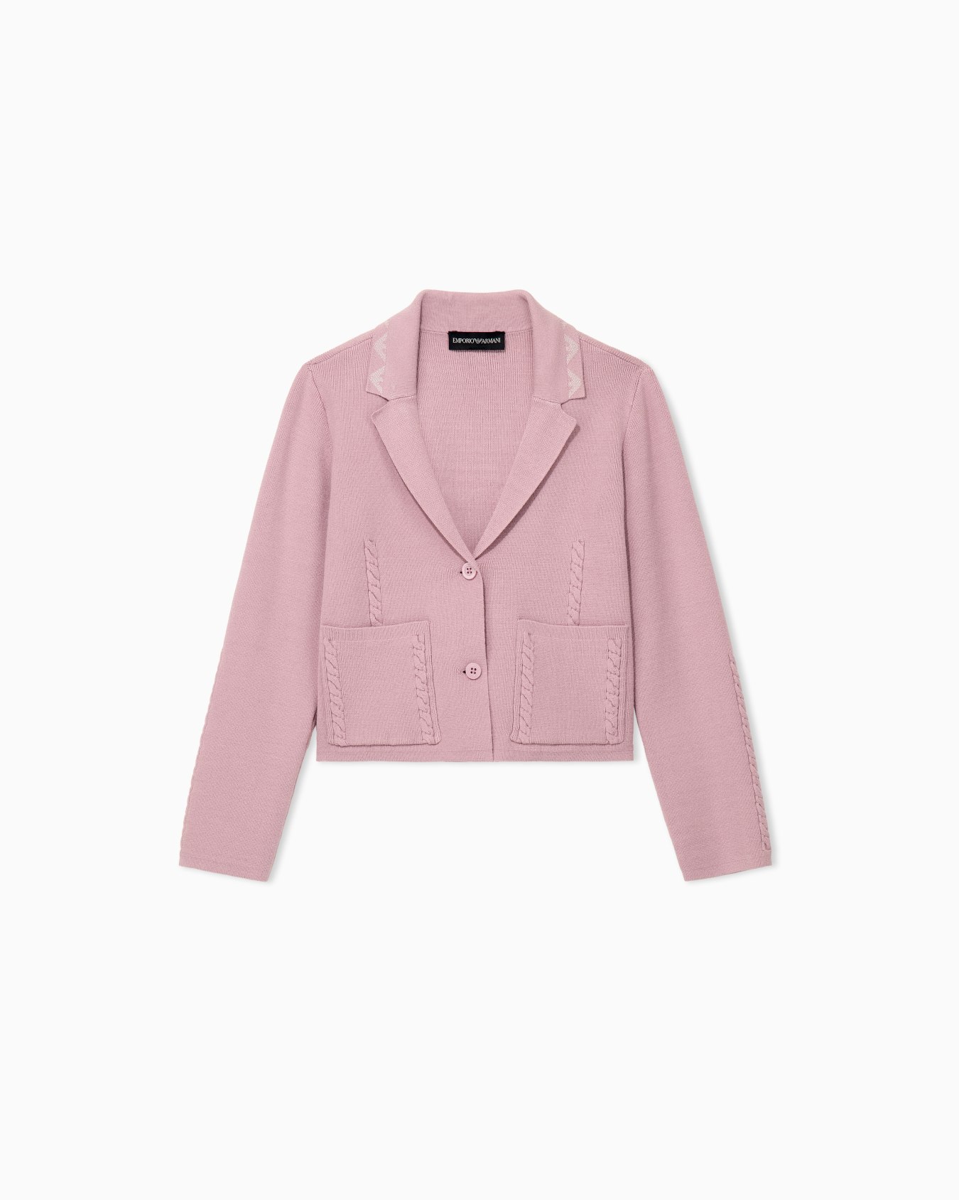 Viscose knit blazer with notched lapels and patch pockets Slide 0