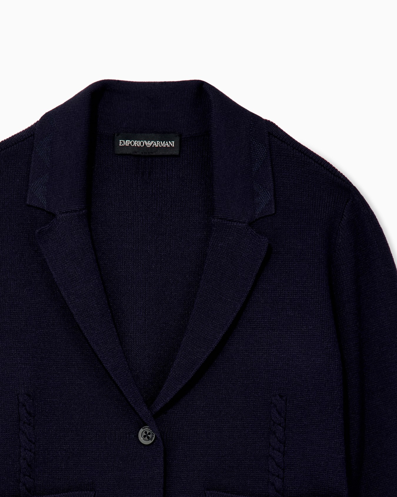 Blazer droit en maille à revers cranté Diapositive 1