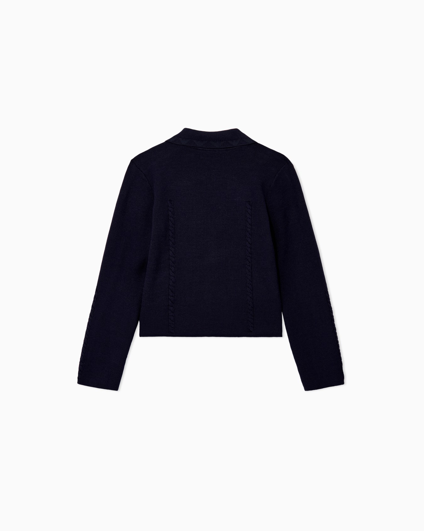 Blazer droit en maille à revers cranté Diapositive 2