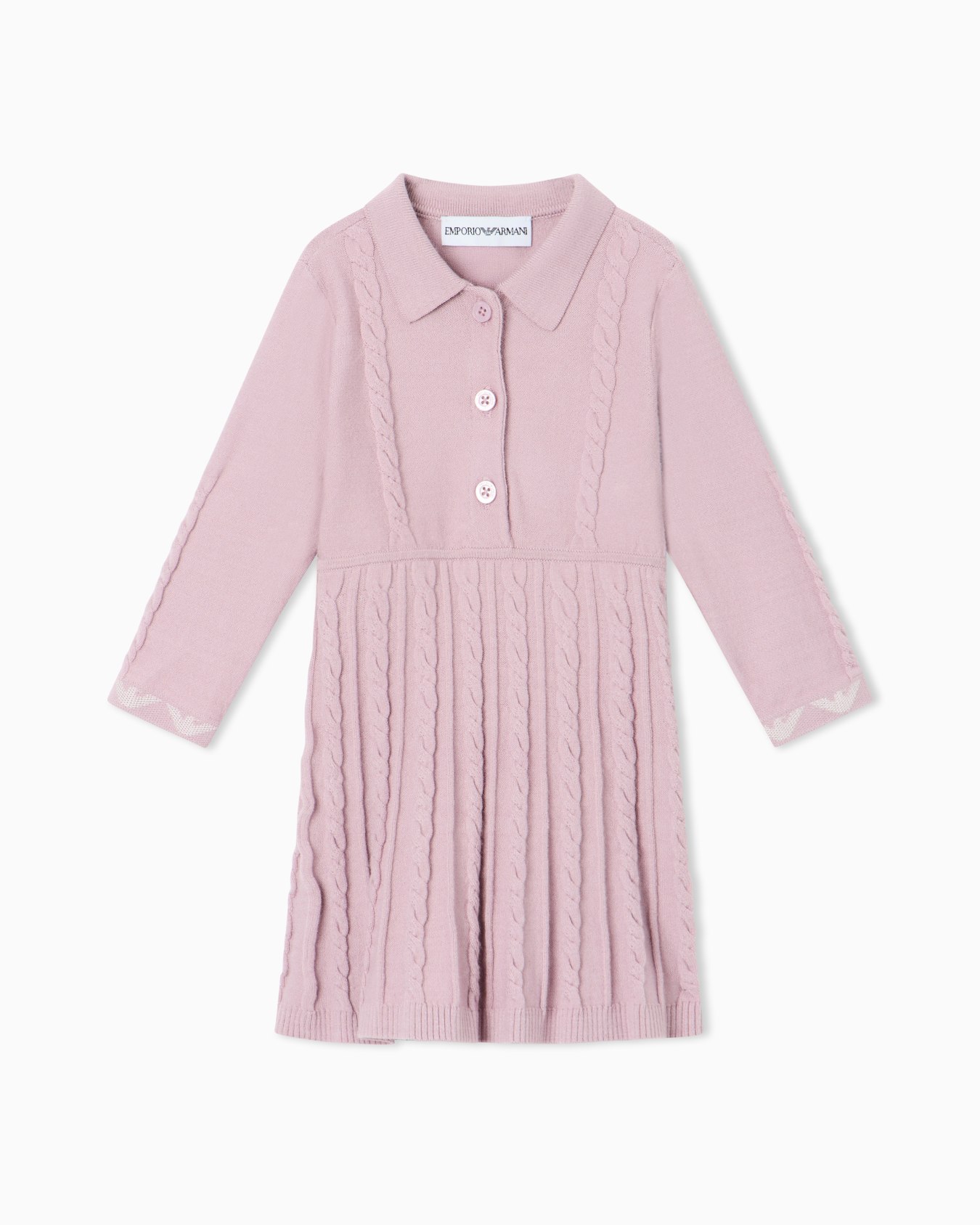 Vestido de punto de ochos con cuello y botones frontales Diapositiva 0