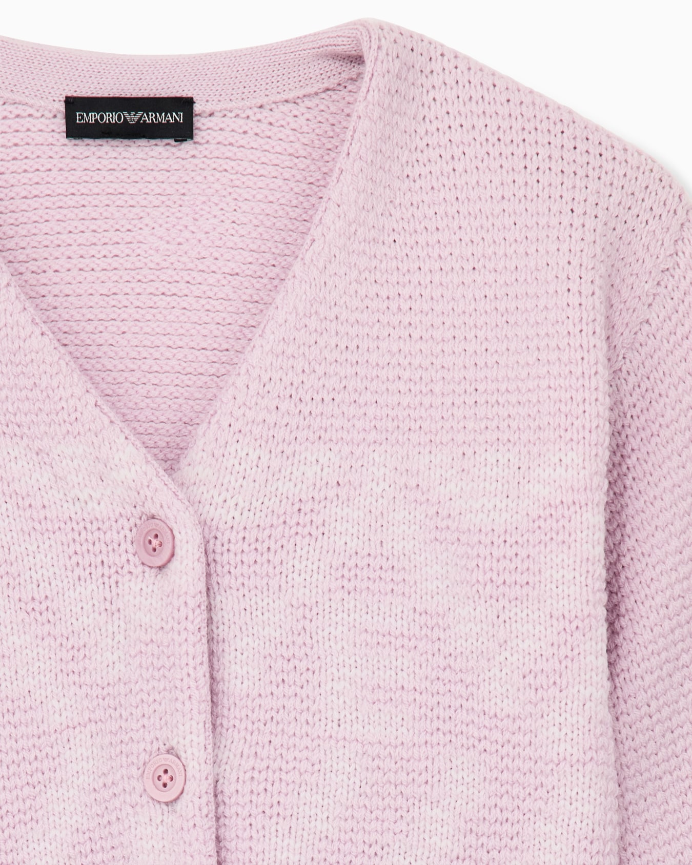 Cardigan in textured knit with a V-neck Slide 1