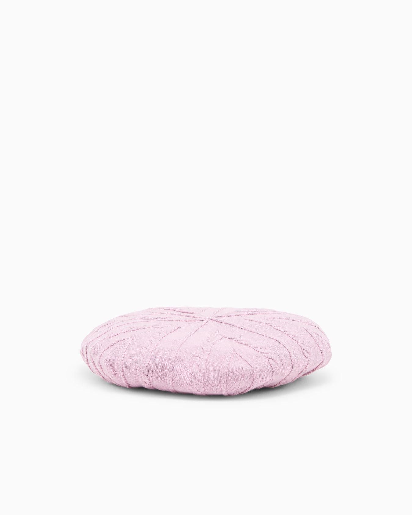 Viscose knit beret with a textured braided pattern Slide 0